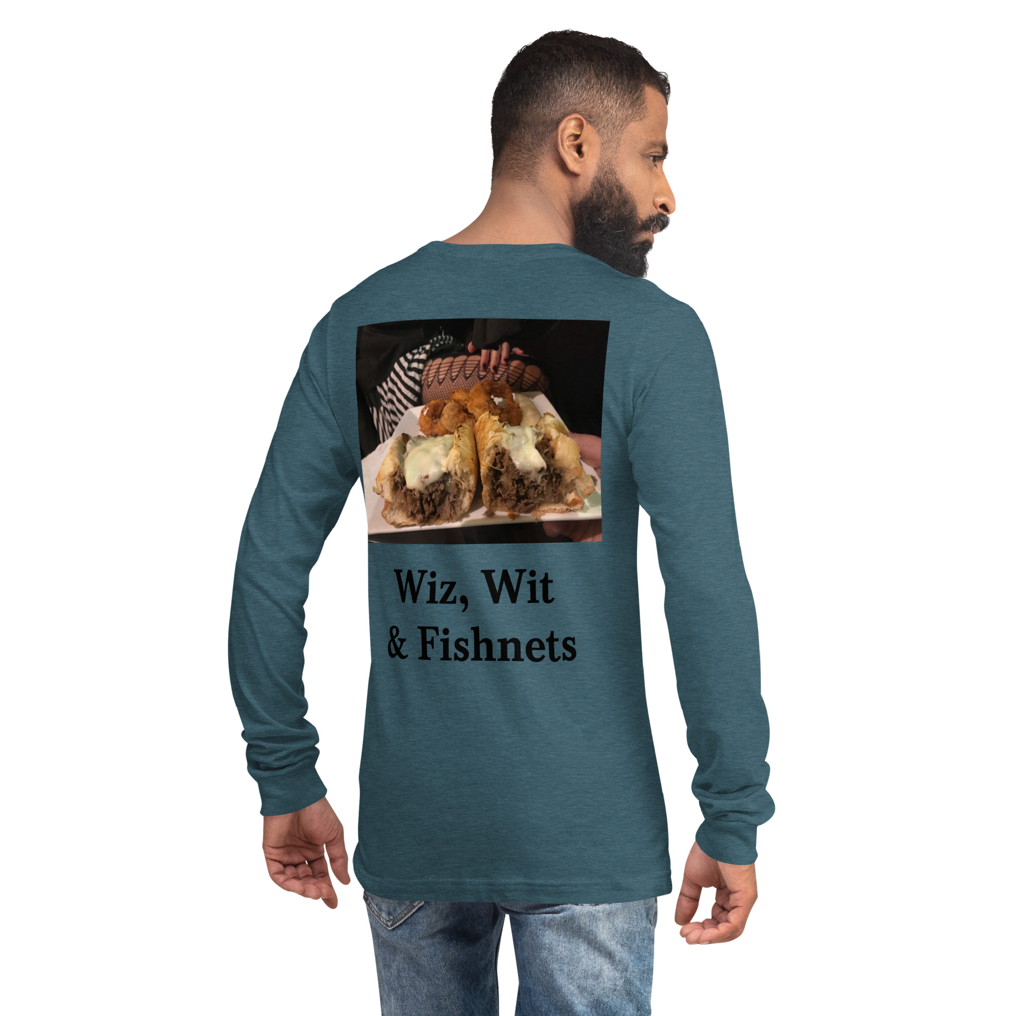 Long Sleeve Tee - Cheesesteak Life - Amigo Dan - Cheesey Fishnet Stockings - Image 12