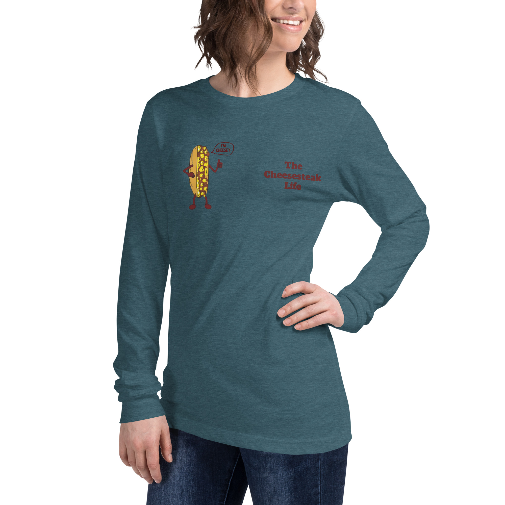 Bella Long Sleeve Tee - Cheesesteak Life - Amigo Dan - Cheesey History - Image 23