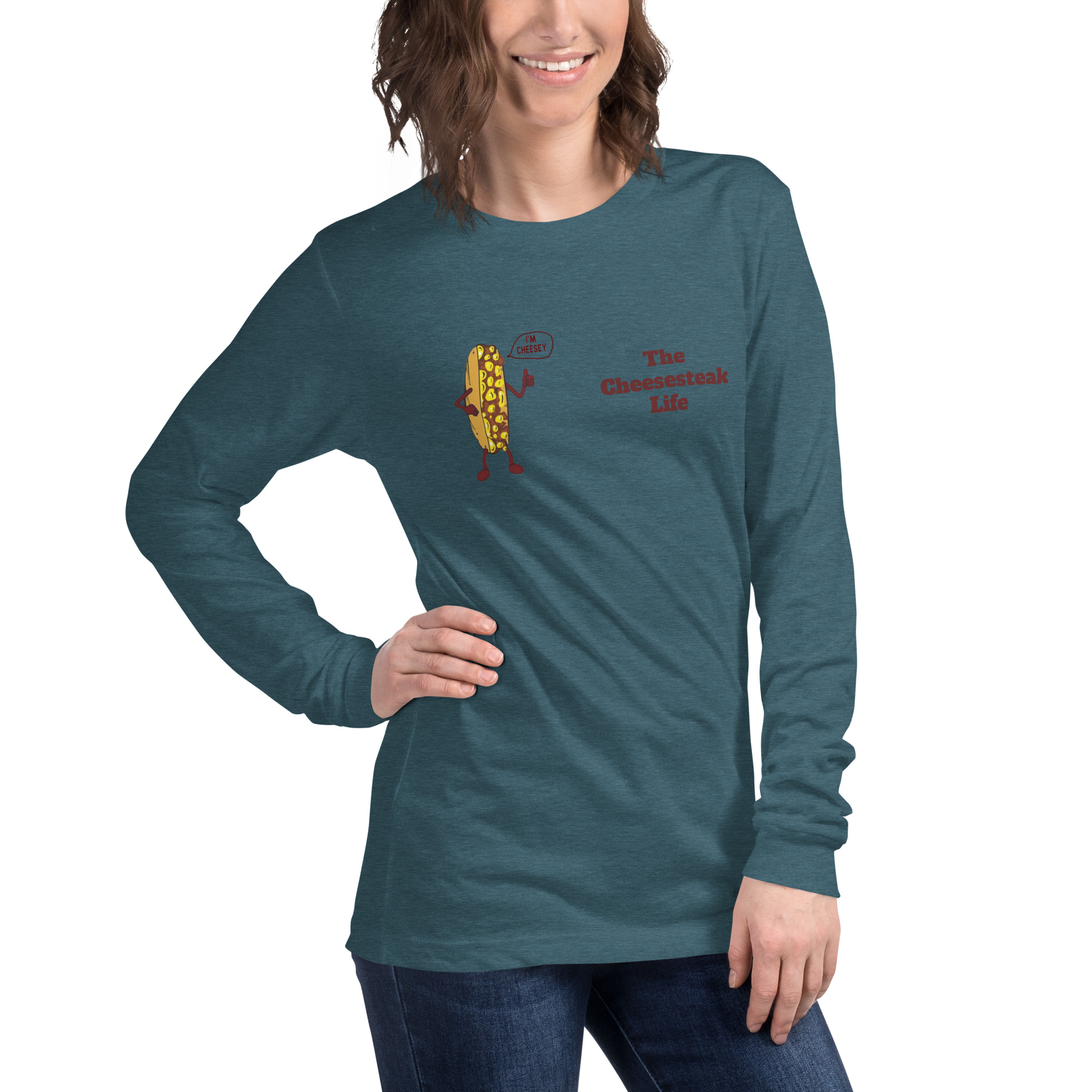 Bella Long Sleeve Tee - Cheesesteak Life - Amigo Dan - Cheesey Beach - Image 24