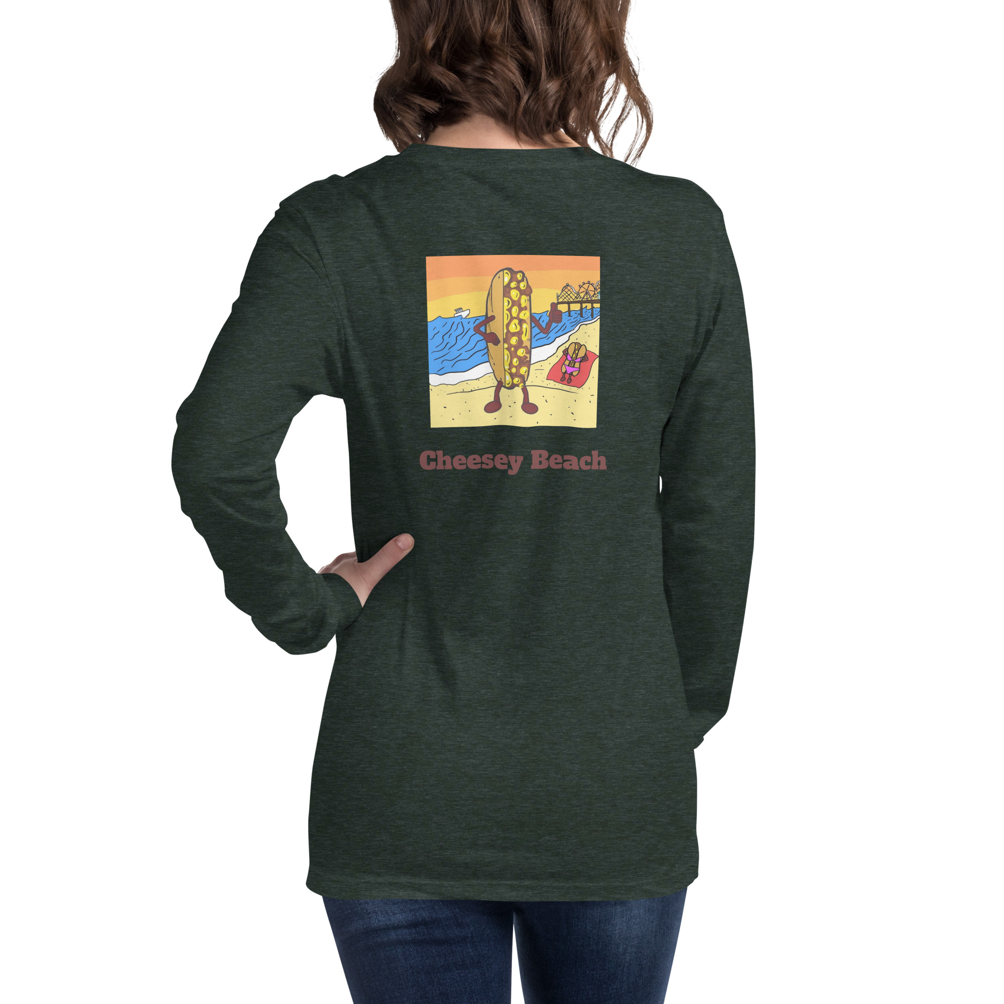 Bella Long Sleeve Tee - Cheesesteak Life - Amigo Dan - Cheesey Beach - Image 14