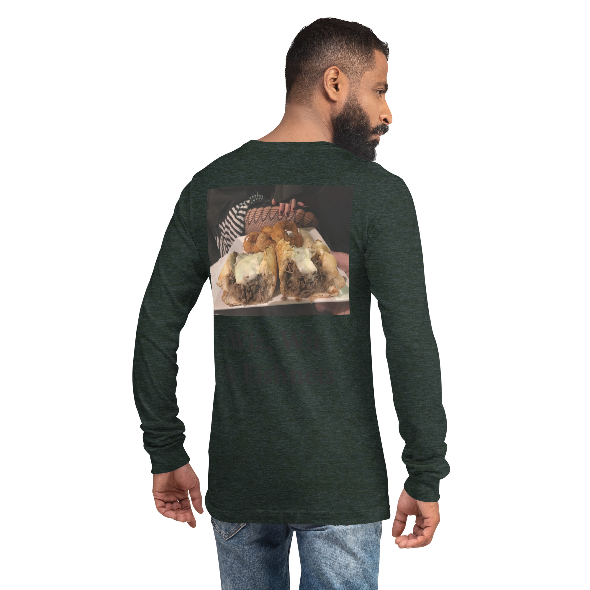 Long Sleeve Tee - Cheesesteak Life - Amigo Dan - Cheesey Fishnet Stockings - Image 8