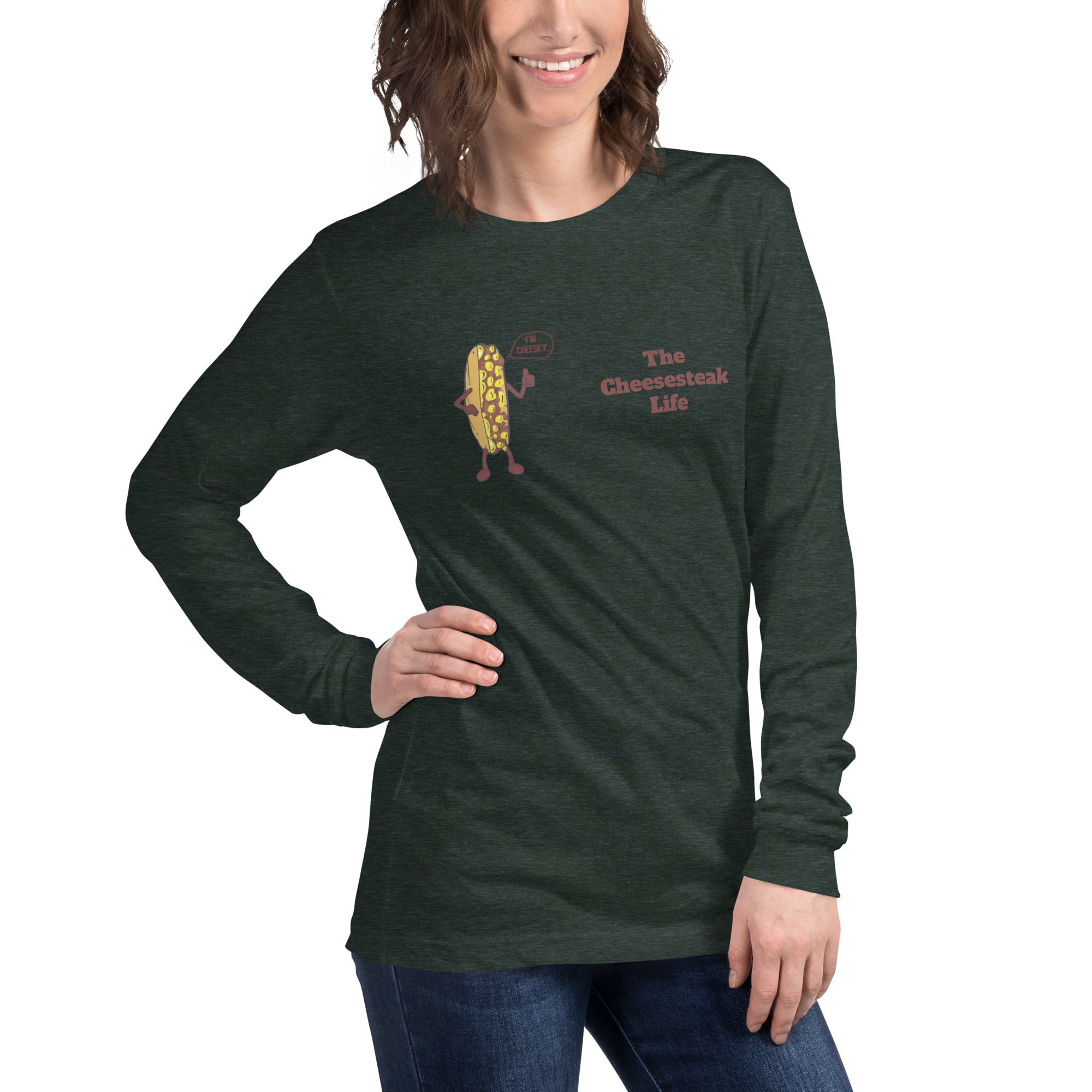 Bella Long Sleeve Tee - Cheesesteak Life - Amigo Dan - Cheesey Beach - Image 16