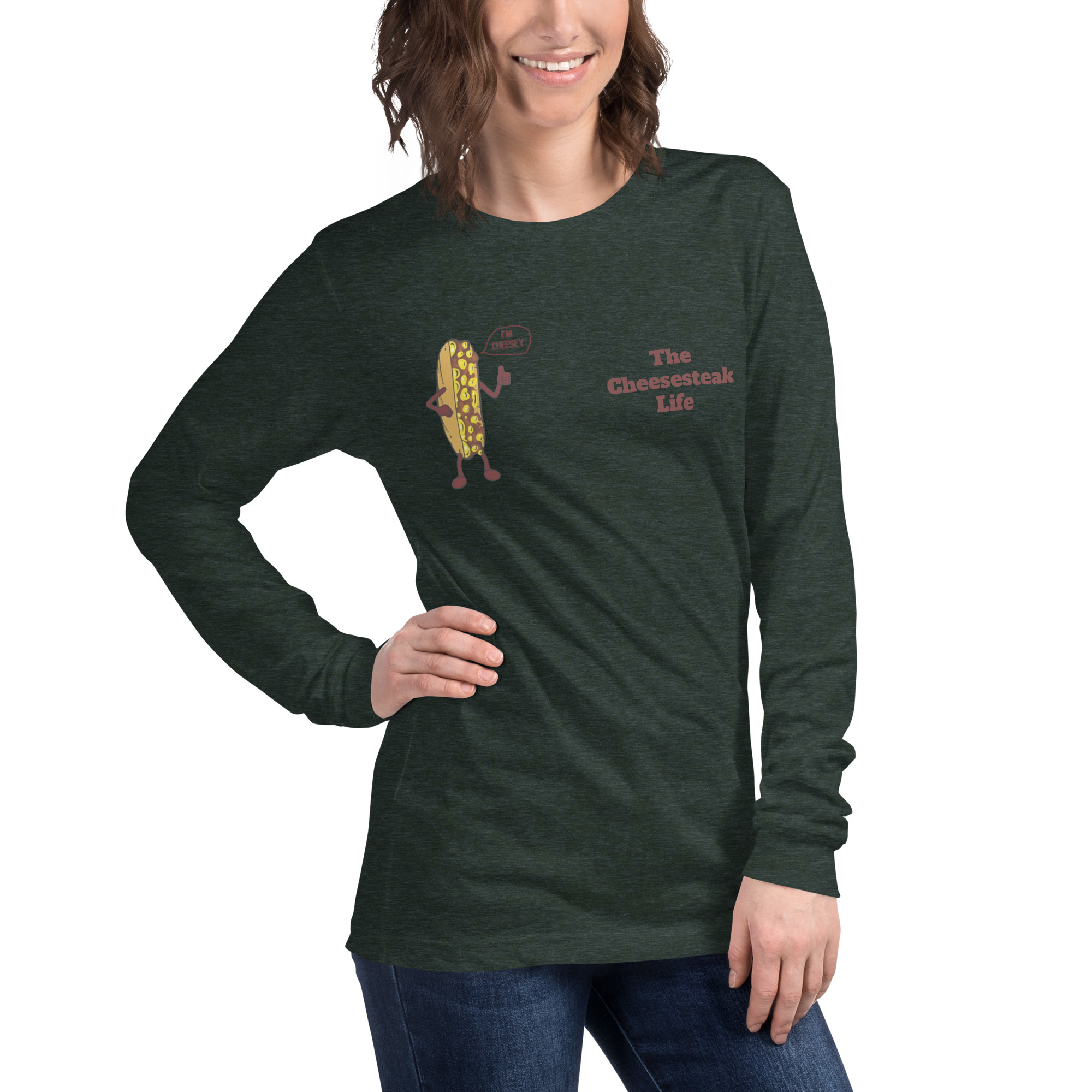 Bella Long Sleeve Tee - Cheesesteak Life - Amigo Dan - Cheesey History - Image 16