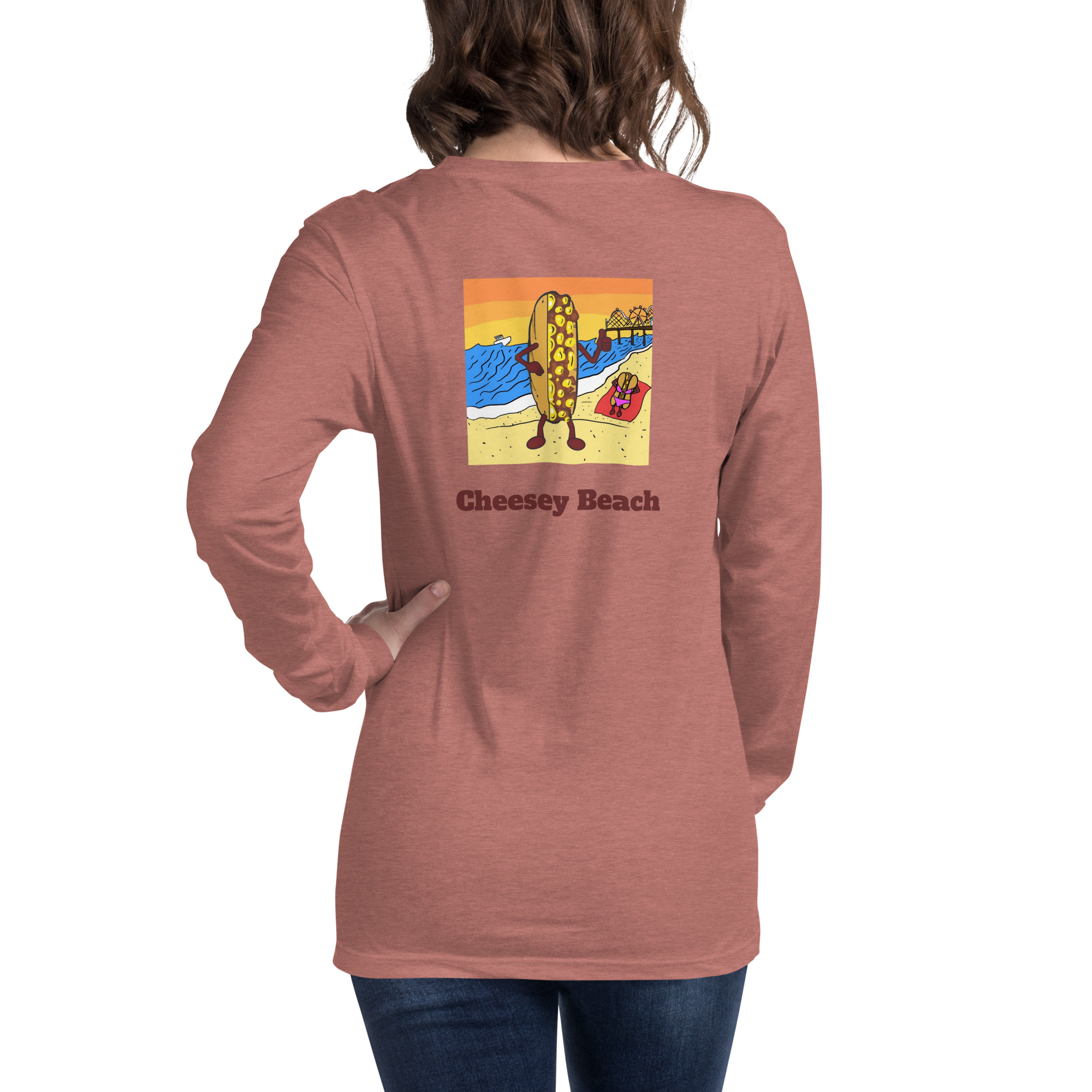 Bella Long Sleeve Tee - Cheesesteak Life - Amigo Dan - Cheesey Beach - Image 30