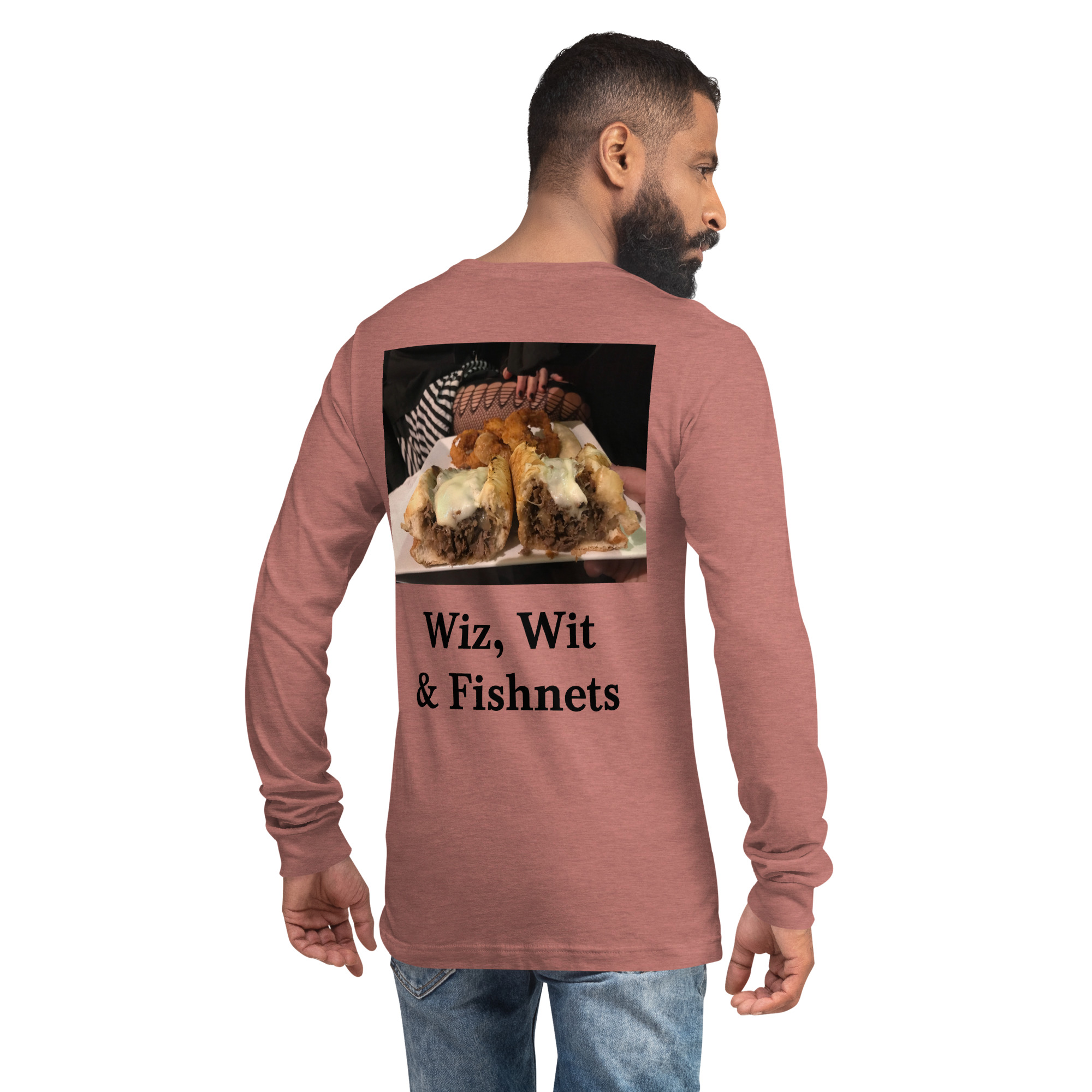Long Sleeve Tee - Cheesesteak Life - Amigo Dan - Cheesey Fishnet Stockings - Image 16