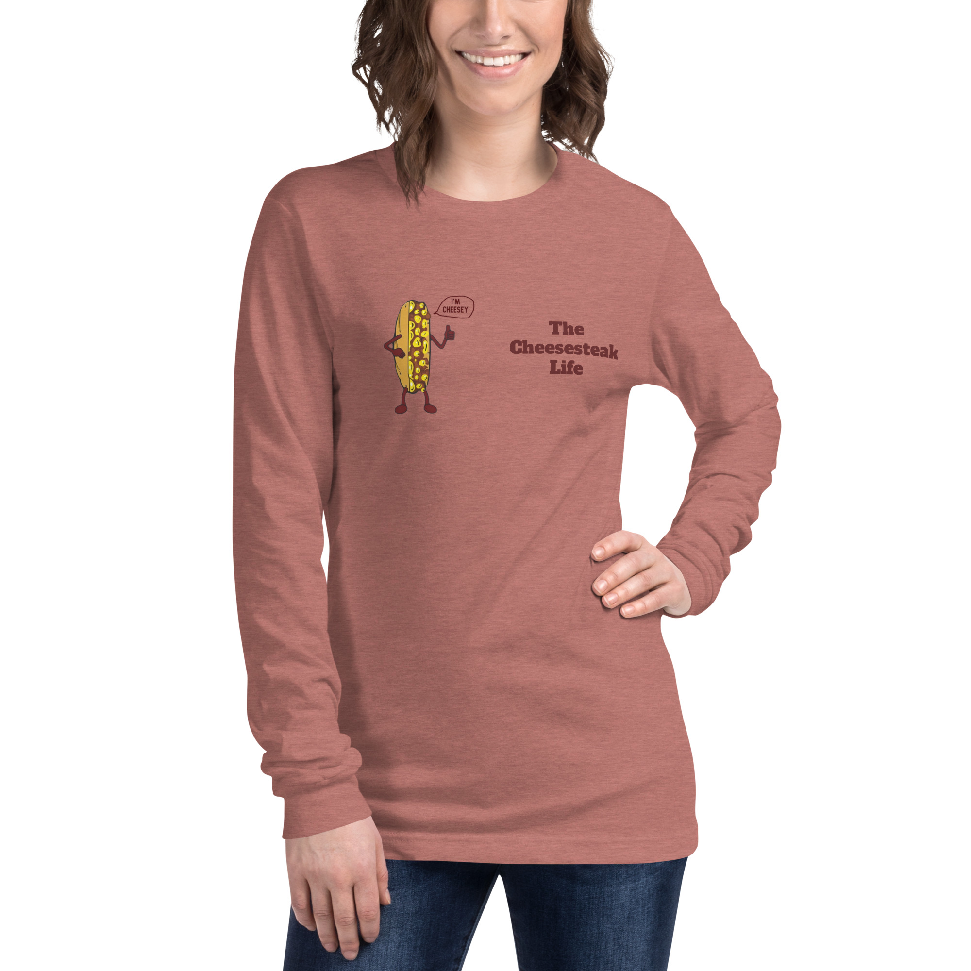Bella Long Sleeve Tee - Cheesesteak Life - Amigo Dan - Cheesey Beach - Image 29