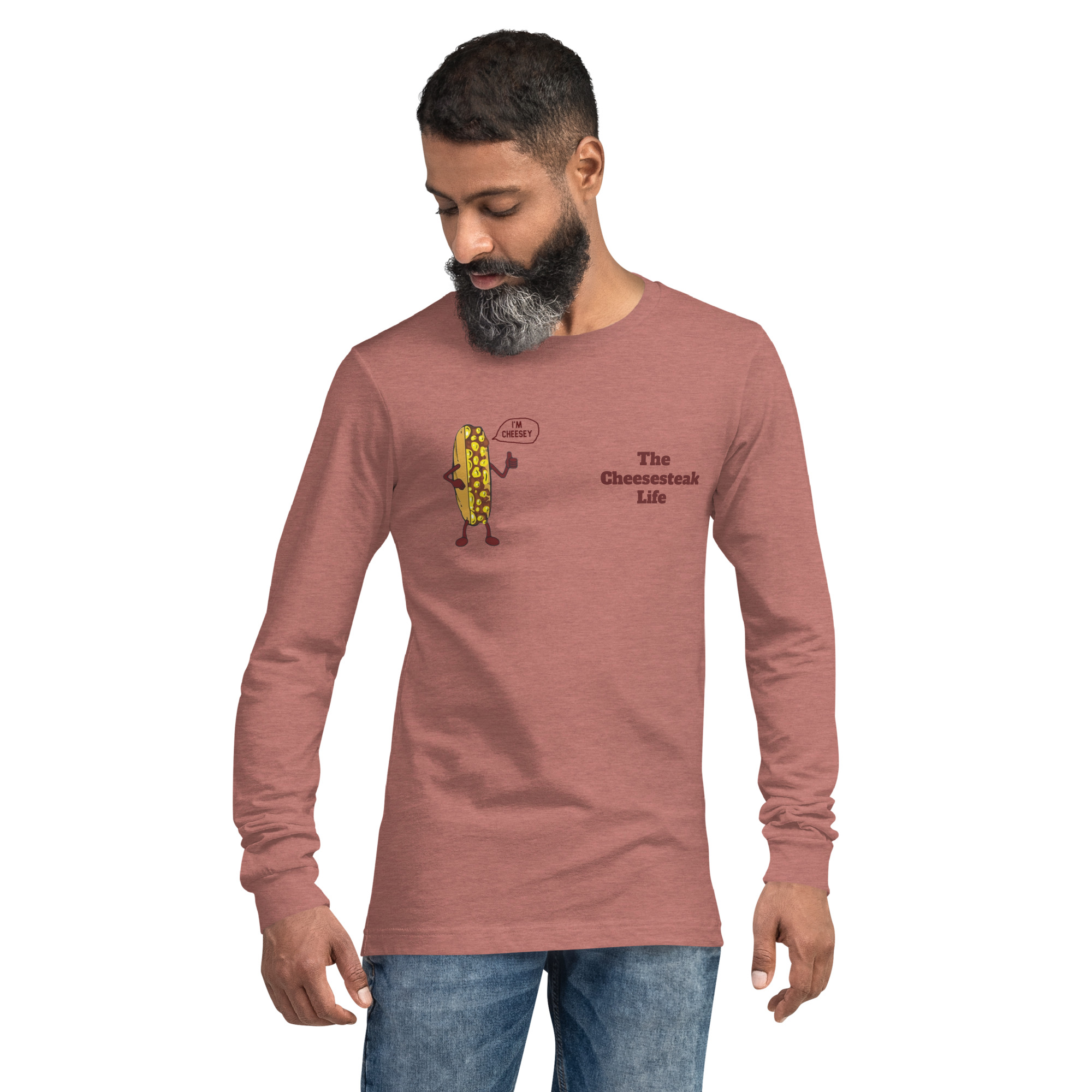 Long Sleeve Tee - Cheesesteak Life - Amigo Dan - Cheesey Fishnet Stockings - Image 15