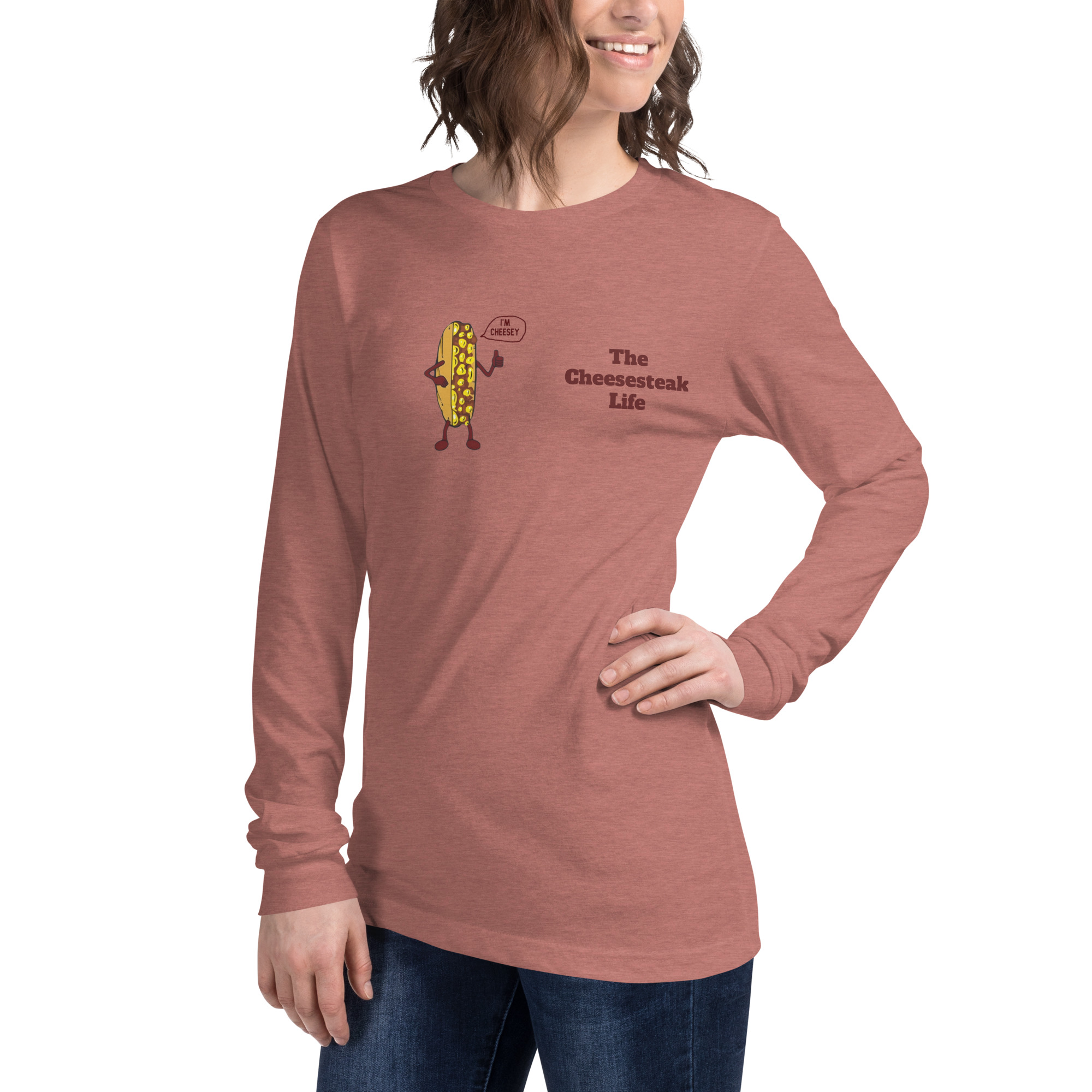 Bella Long Sleeve Tee - Cheesesteak Life - Amigo Dan - Cheesey Beach - Image 31