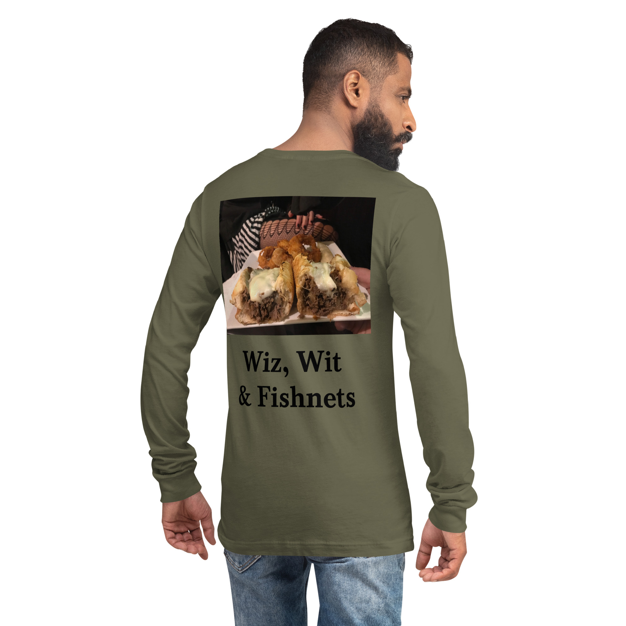Long Sleeve Tee - Cheesesteak Life - Amigo Dan - Cheesey Fishnet Stockings - Image 14