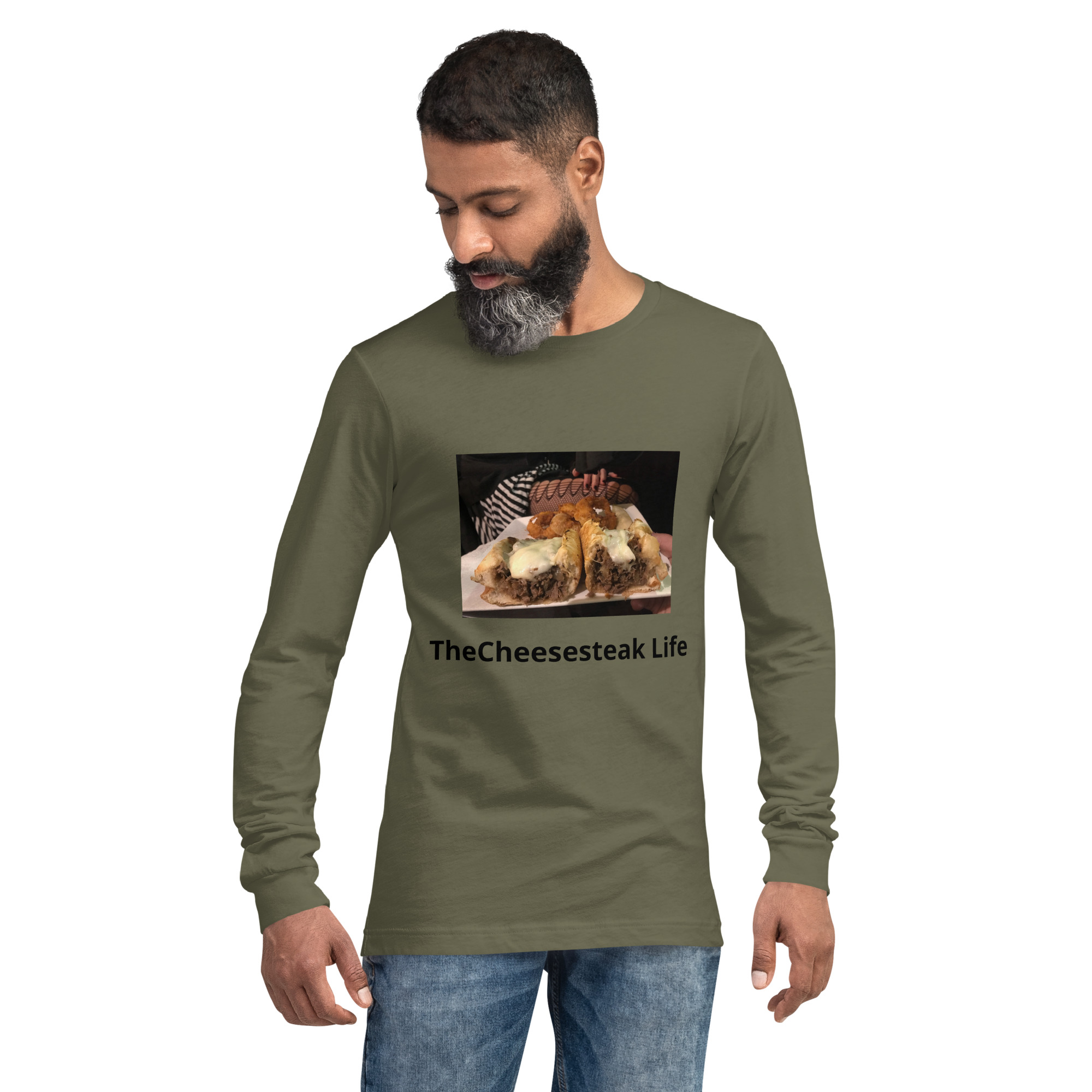 Long Sleeve Tee - Cheesesteak Life - Fishnet Stockings - Image 3