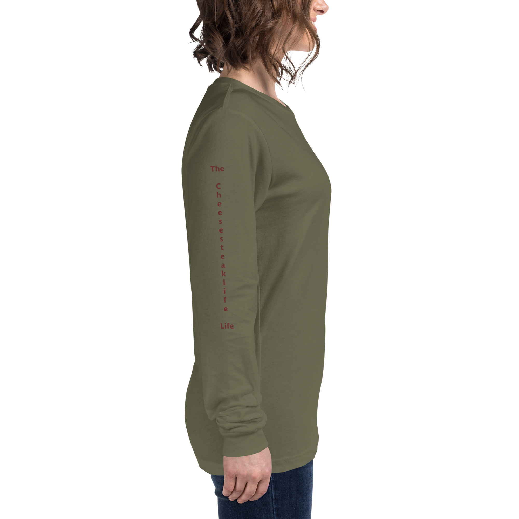 Long Sleeve T-Shirt - Cheesesteak Life - Amigo Dan - Cheesey History - TCL on arm - Image 12