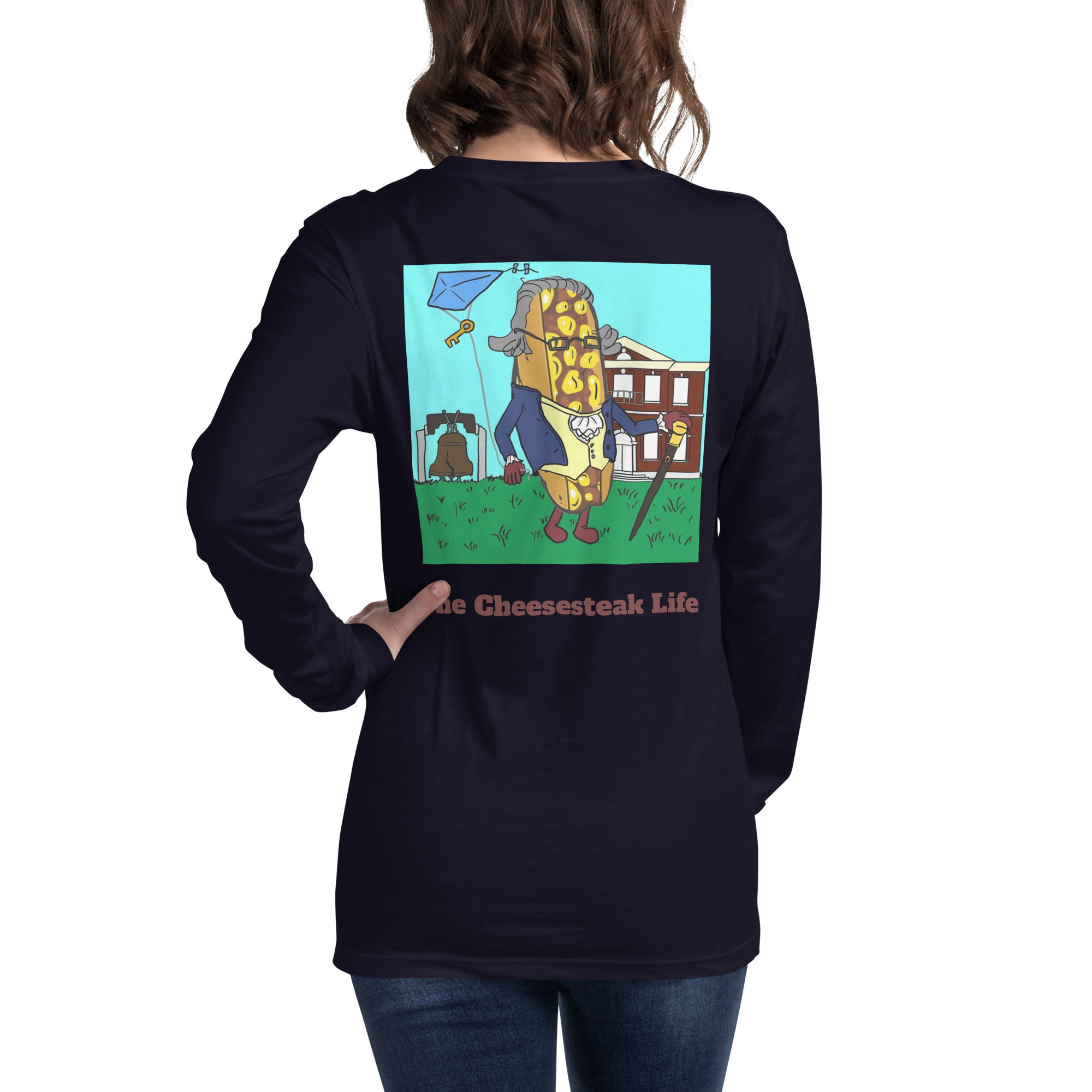 Bella Long Sleeve Tee - Cheesesteak Life - Amigo Dan - Cheesey History - Image 6