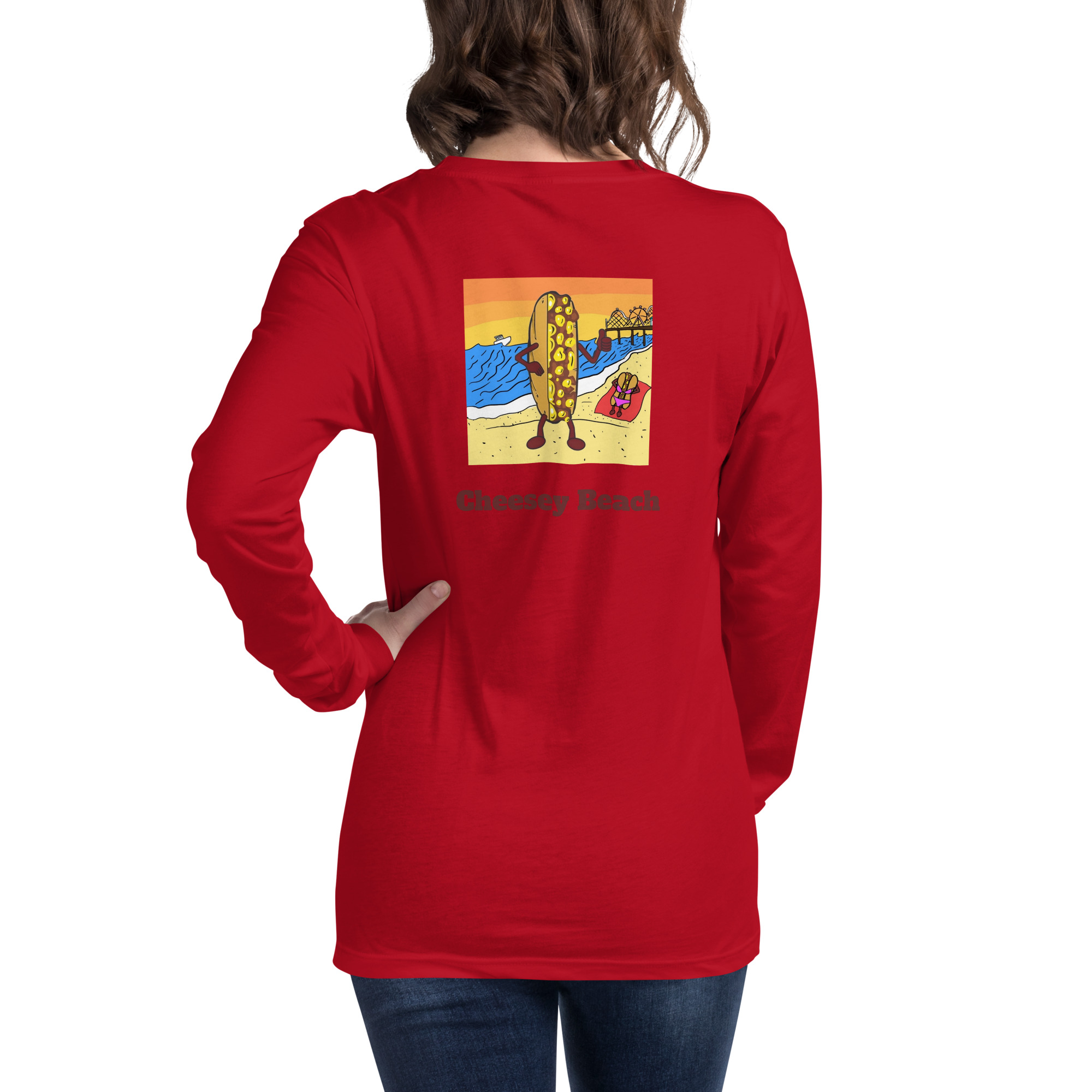 Bella Long Sleeve Tee - Cheesesteak Life - Amigo Dan - Cheesey Beach - Image 10