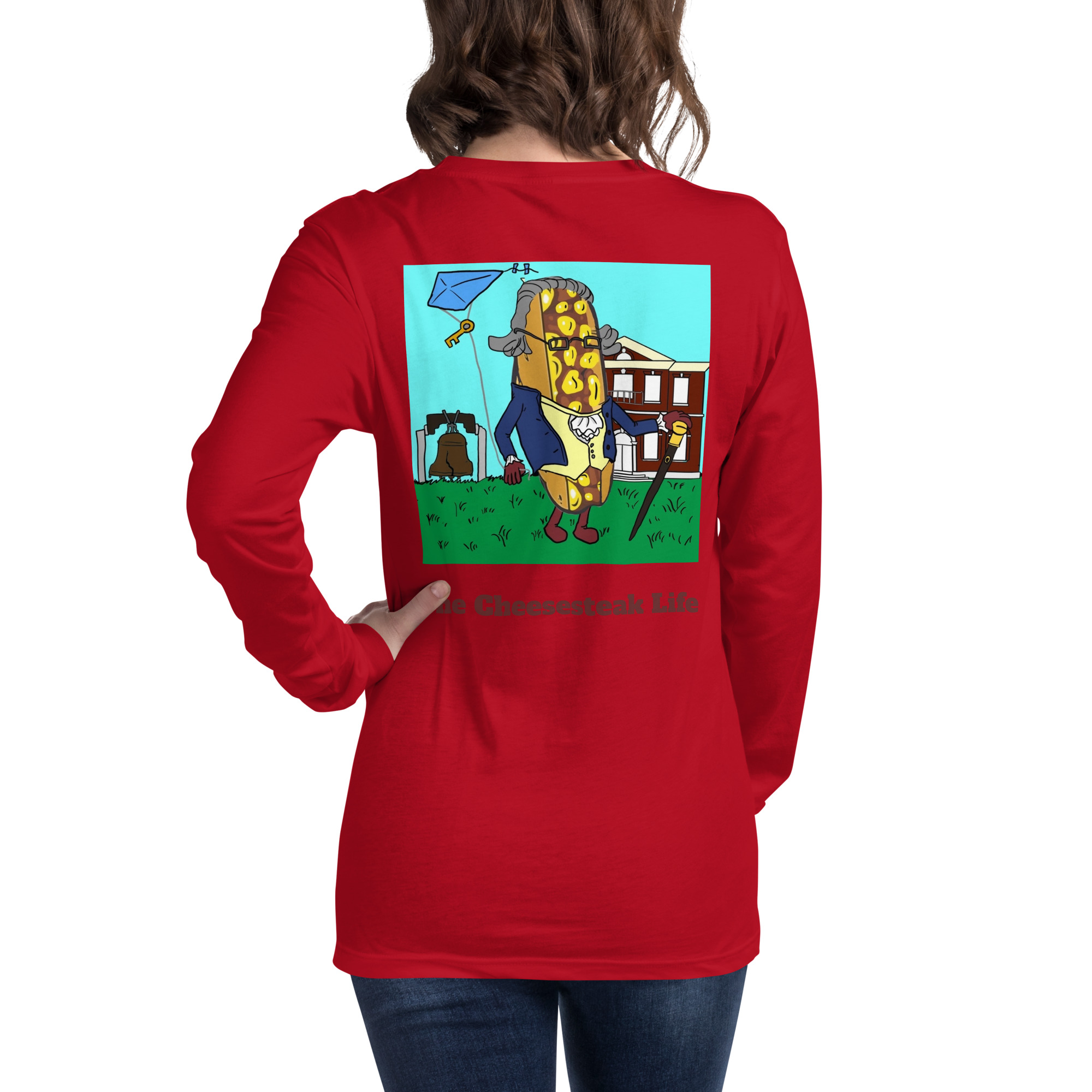 Bella Long Sleeve Tee - Cheesesteak Life - Amigo Dan - Cheesey History - Image 10