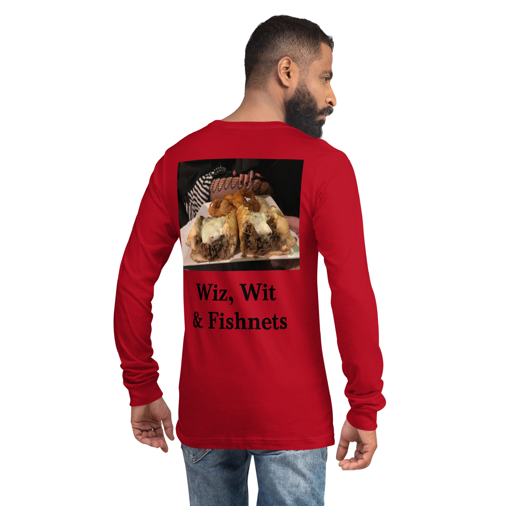 Long Sleeve Tee - Cheesesteak Life - Amigo Dan - Cheesey Fishnet Stockings - Image 6