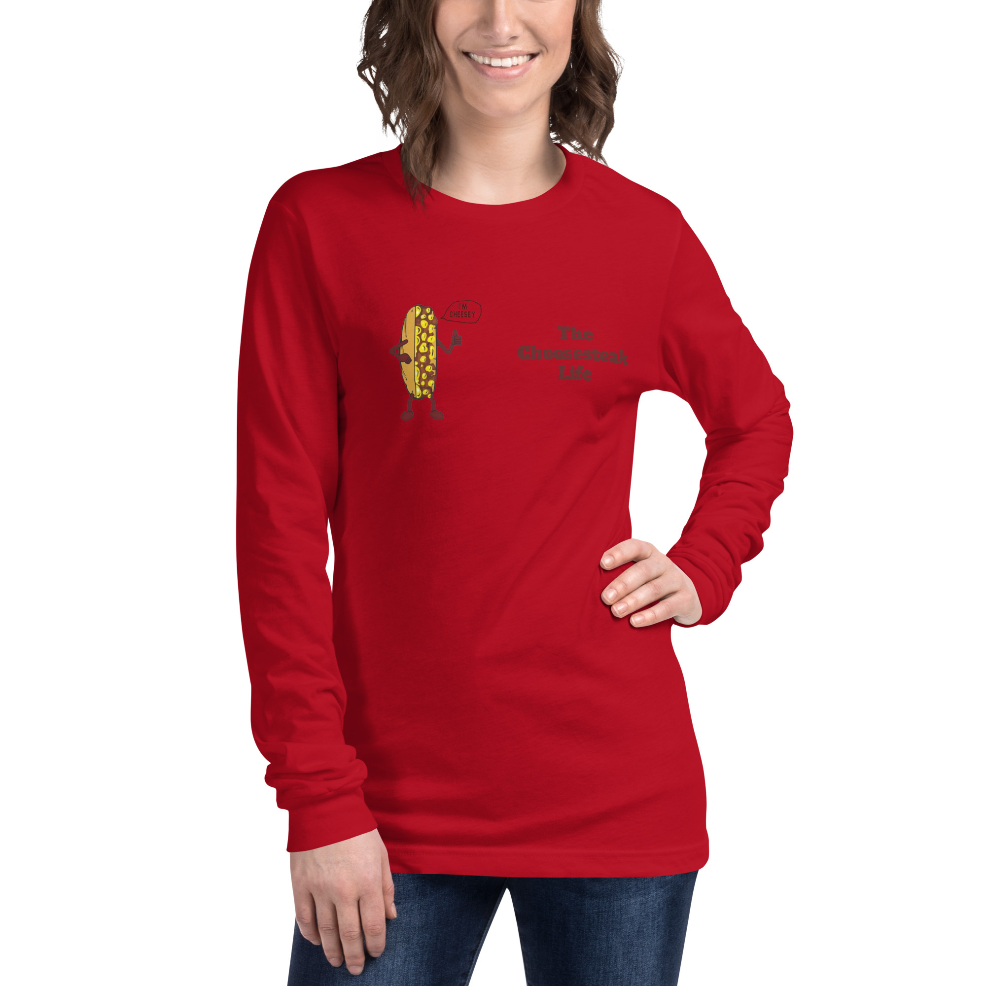Bella Long Sleeve Tee - Cheesesteak Life - Amigo Dan - Cheesey Beach - Image 9