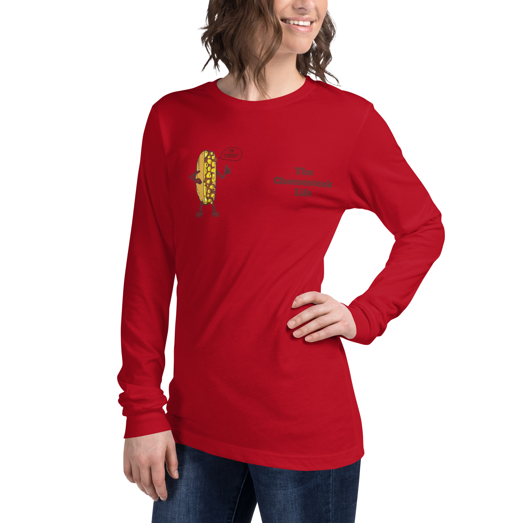 Bella Long Sleeve Tee - Cheesesteak Life - Amigo Dan - Cheesey History - Image 11