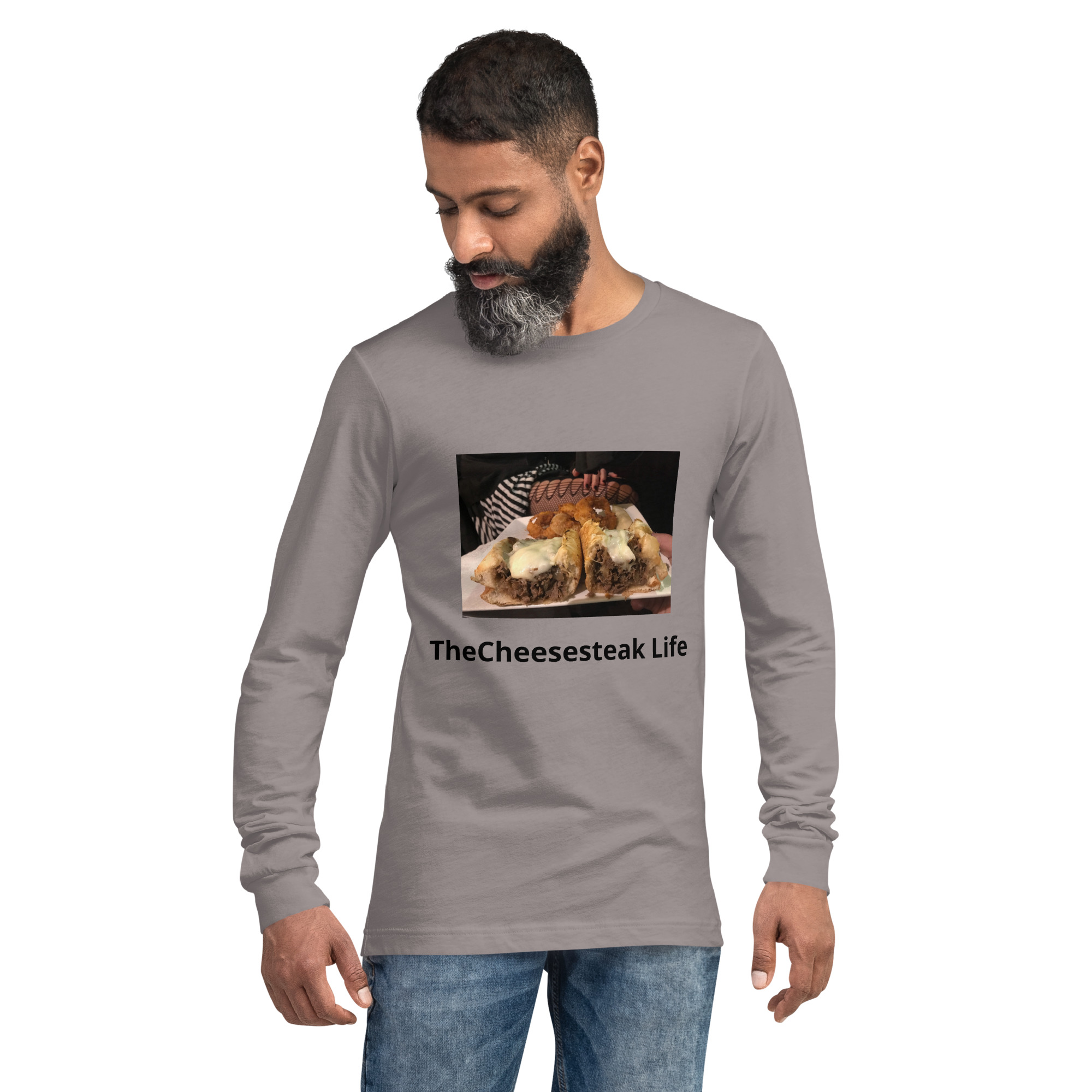Long Sleeve Tee - Cheesesteak Life - Fishnet Stockings - Image 5