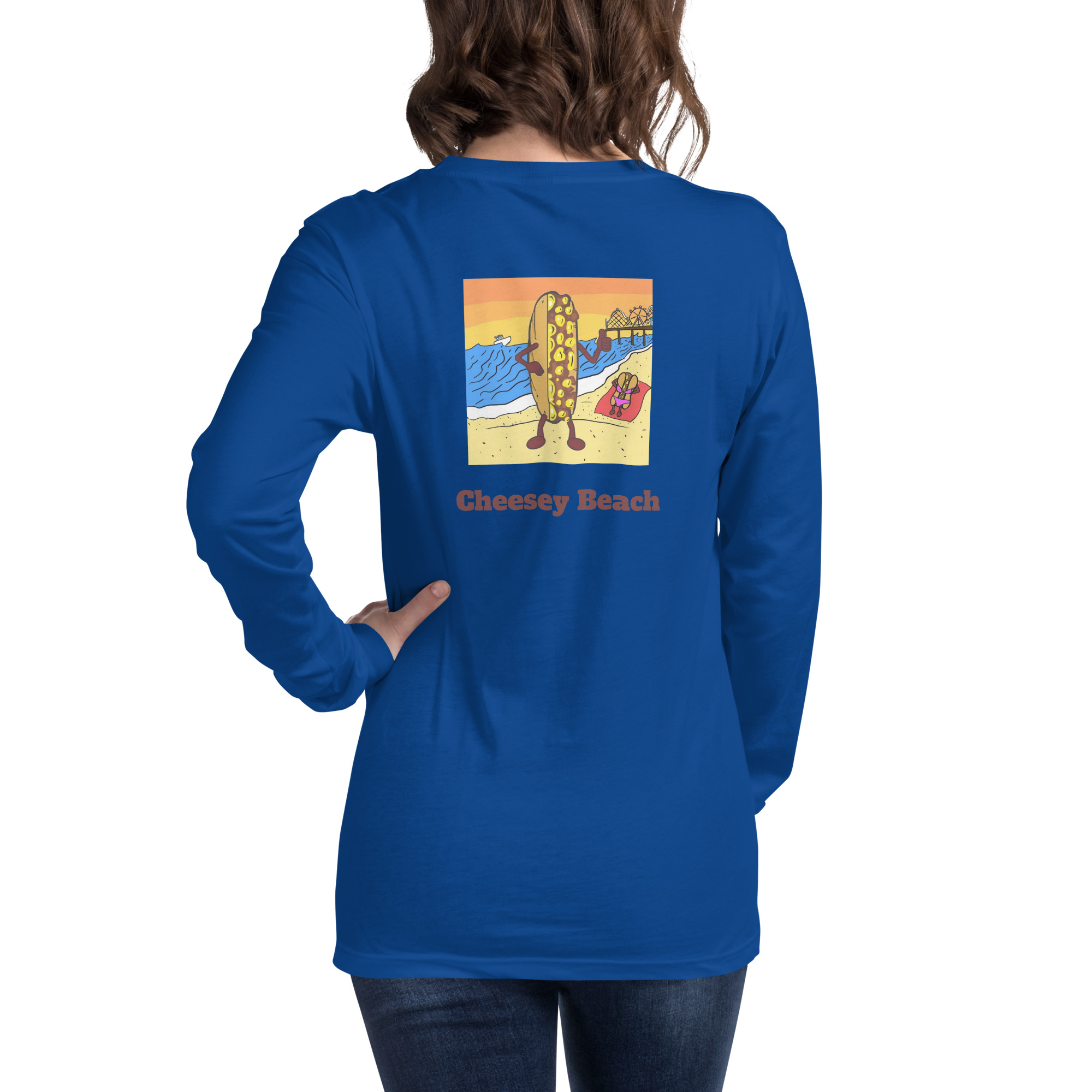 Bella Long Sleeve Tee - Cheesesteak Life - Amigo Dan - Cheesey Beach - Image 18