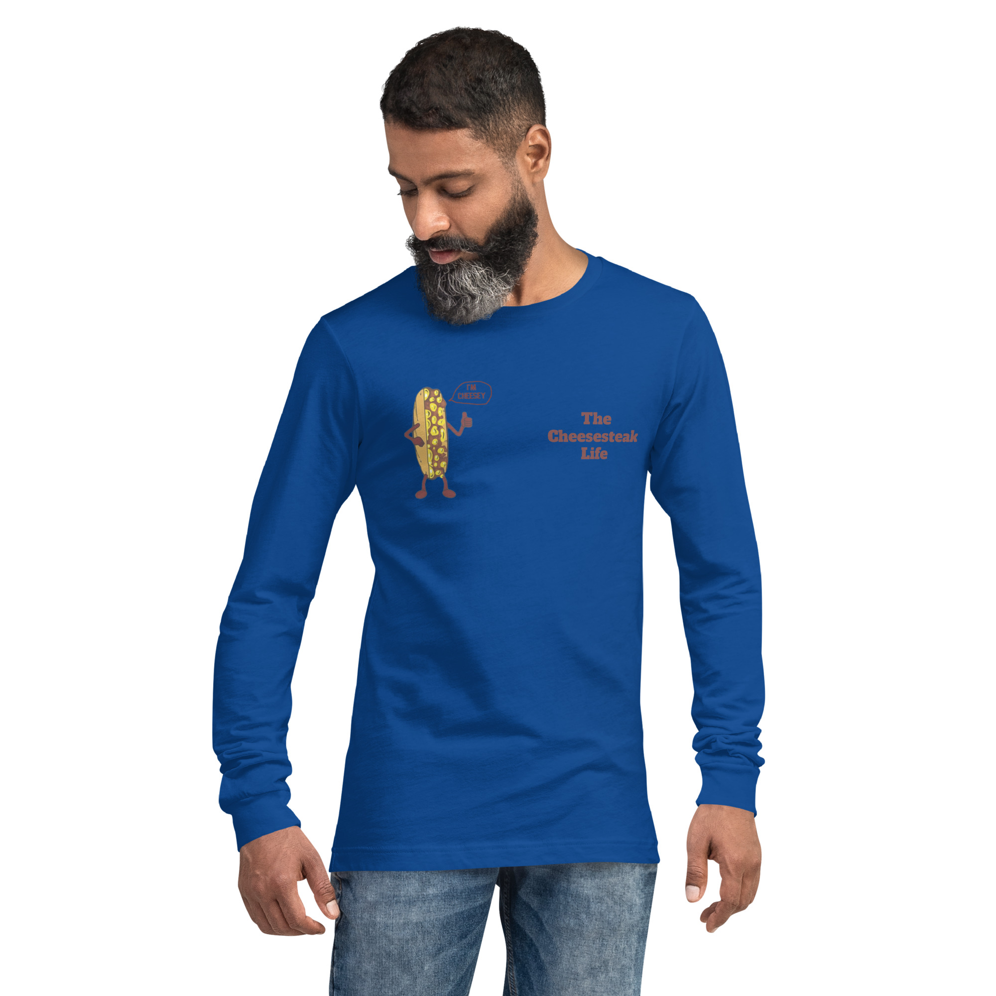 Long Sleeve Tee - Cheesesteak Life - Amigo Dan - Cheesey Fishnet Stockings - Image 9