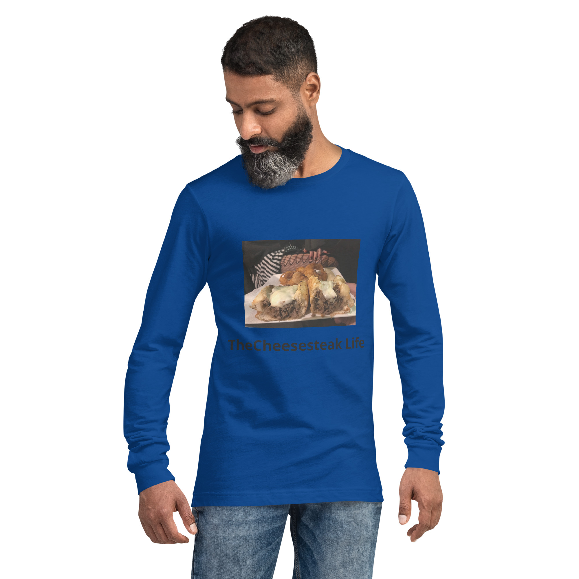 Long Sleeve Tee - Cheesesteak Life - Fishnet Stockings - Image 2