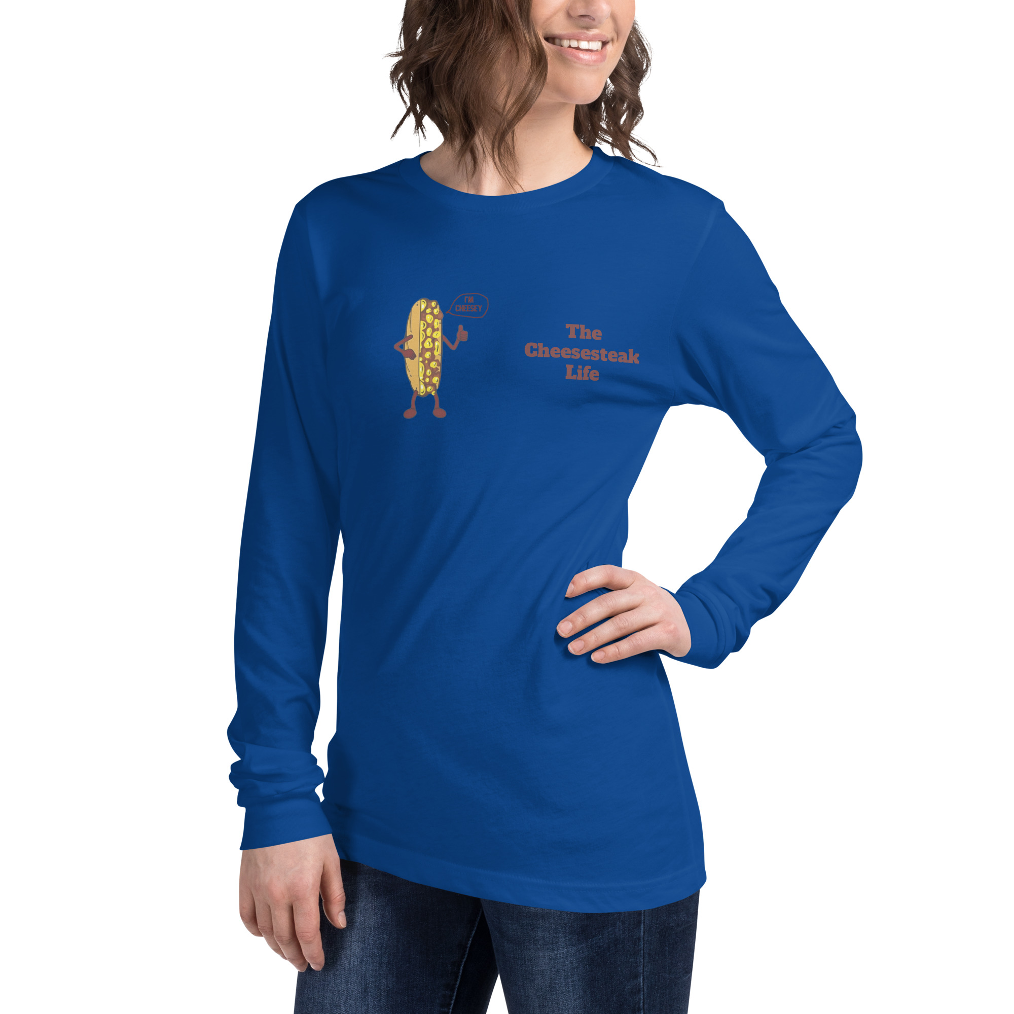 Bella Long Sleeve Tee - Cheesesteak Life - Amigo Dan - Cheesey Beach - Image 19