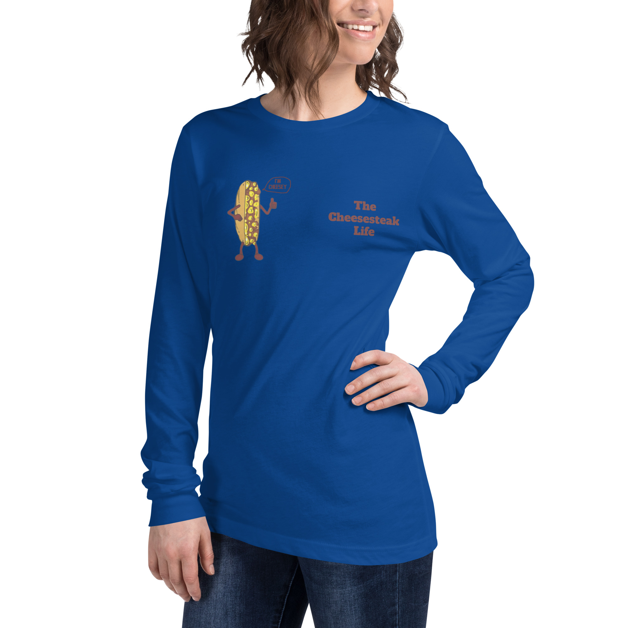 Bella Long Sleeve Tee - Cheesesteak Life - Amigo Dan - Cheesey History - Image 19