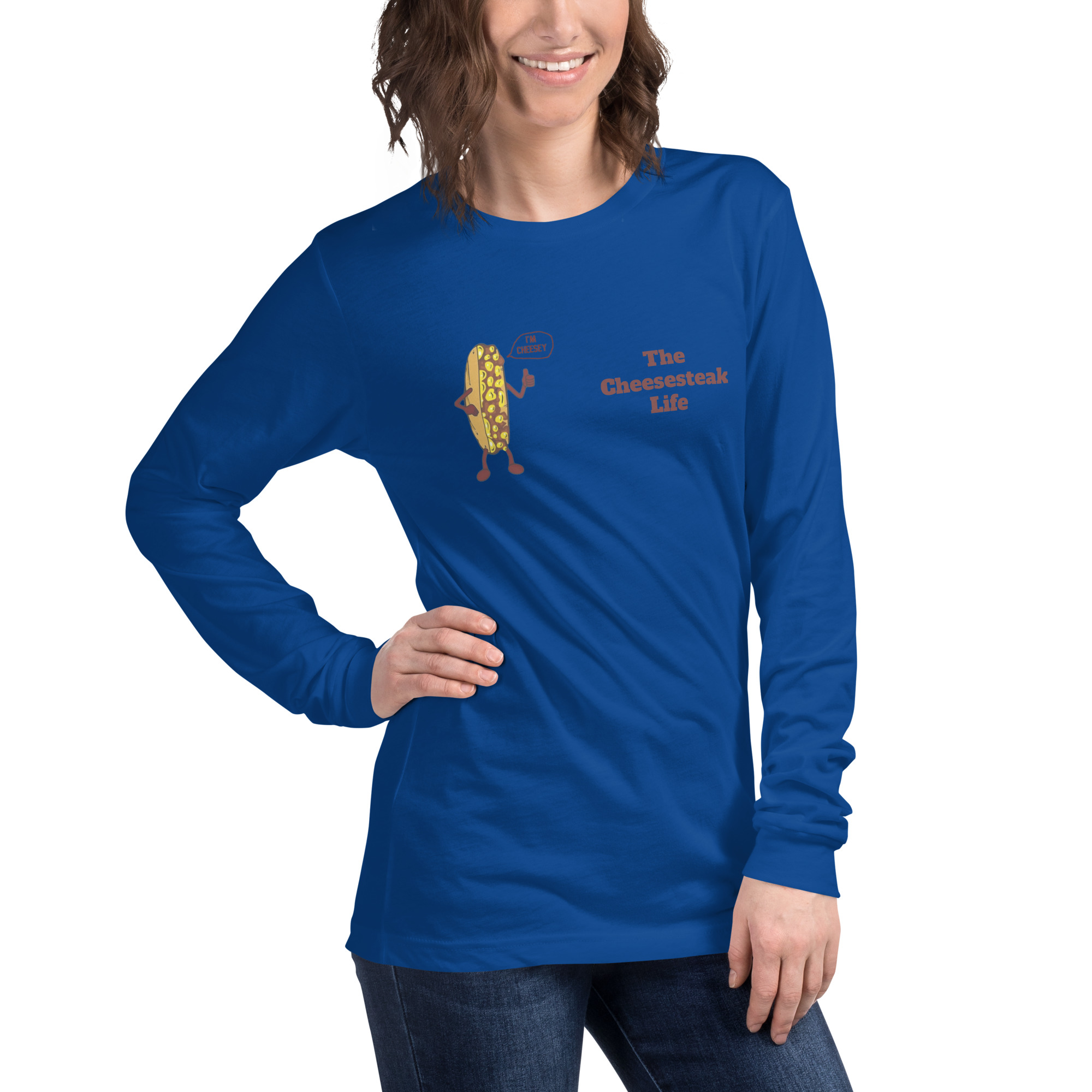 Bella Long Sleeve Tee - Cheesesteak Life - Amigo Dan - Cheesey Beach - Image 20