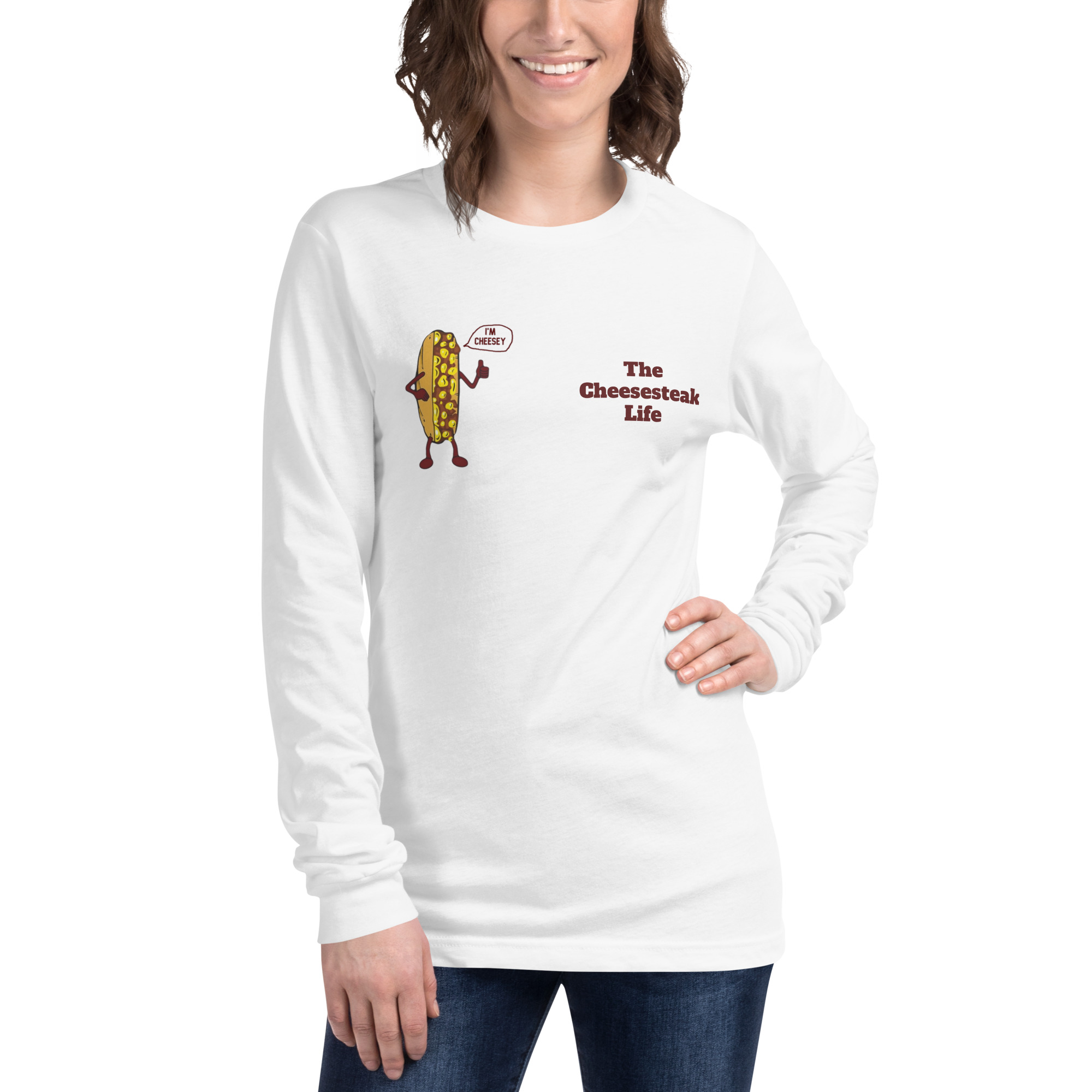 Bella Long Sleeve Tee - Cheesesteak Life - Amigo Dan - Cheesey History - Image 37