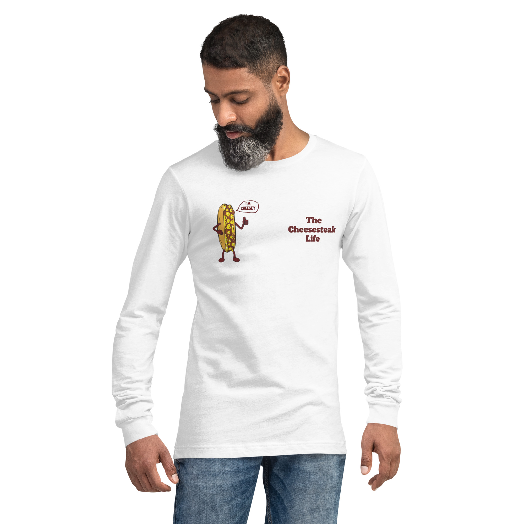 Long Sleeve Tee - Cheesesteak Life - Amigo Dan - Cheesey Fishnet Stockings - Image 19