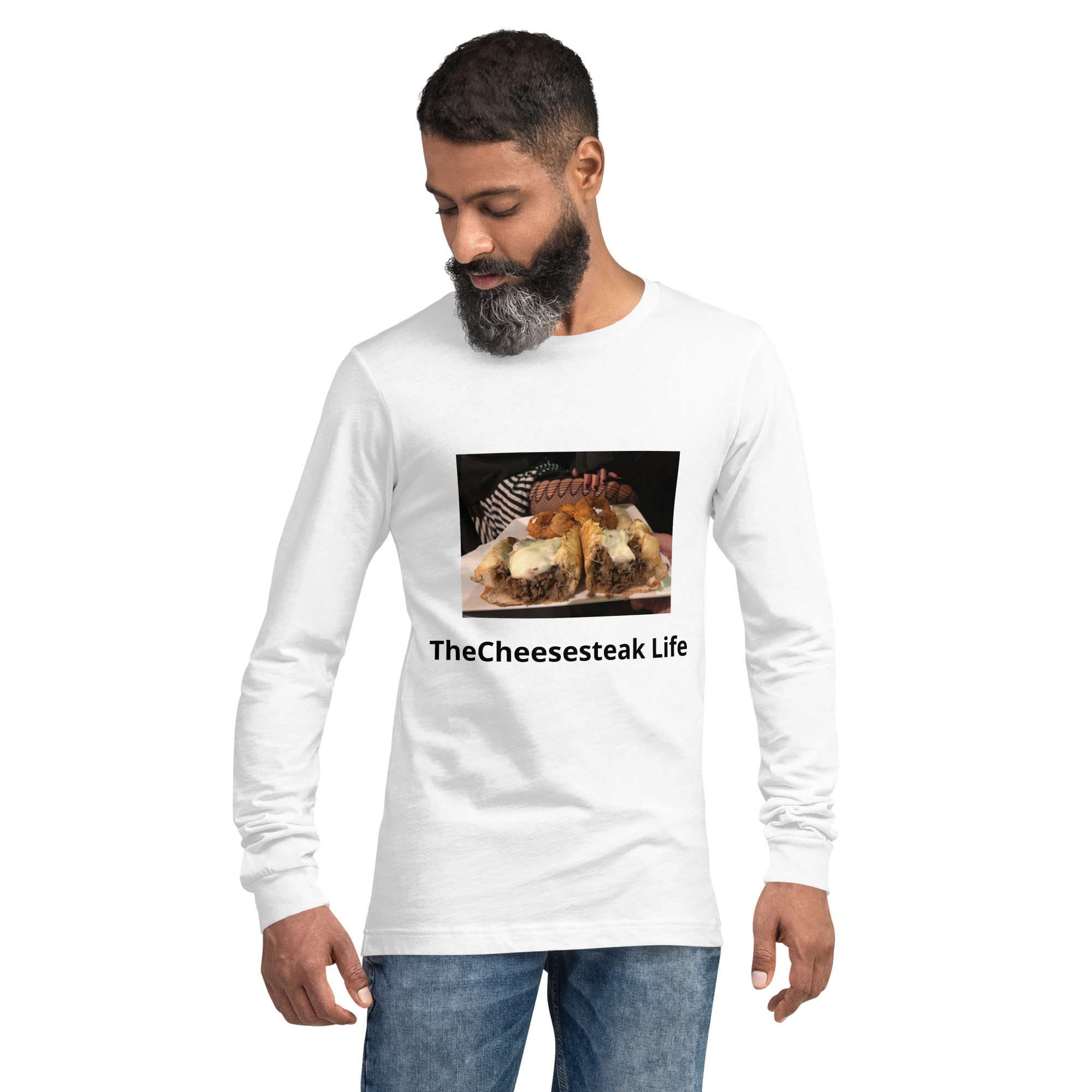 Long Sleeve Tee - Cheesesteak Life - Fishnet Stockings - Image 7