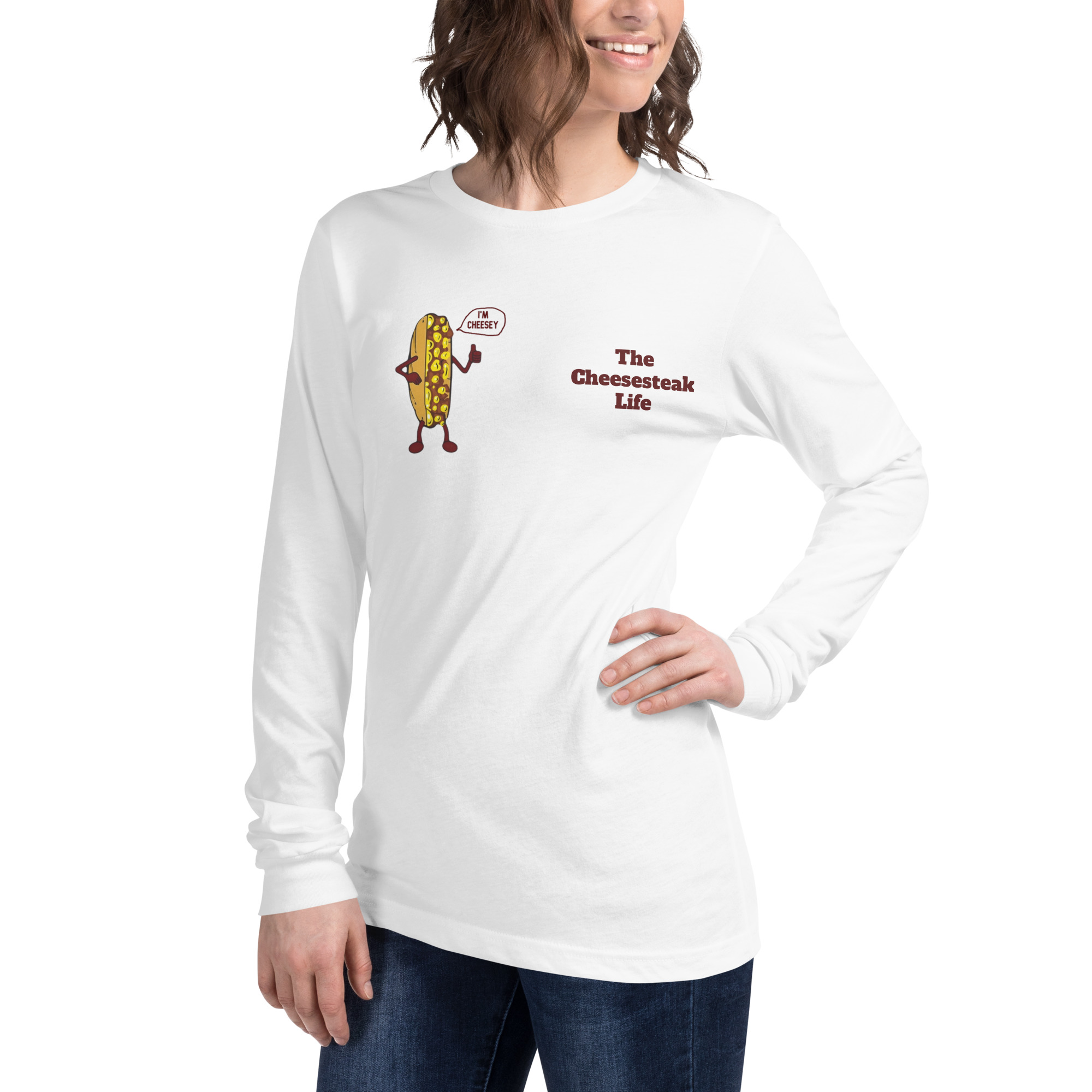 Bella Long Sleeve Tee - Cheesesteak Life - Amigo Dan - Cheesey History - Image 39