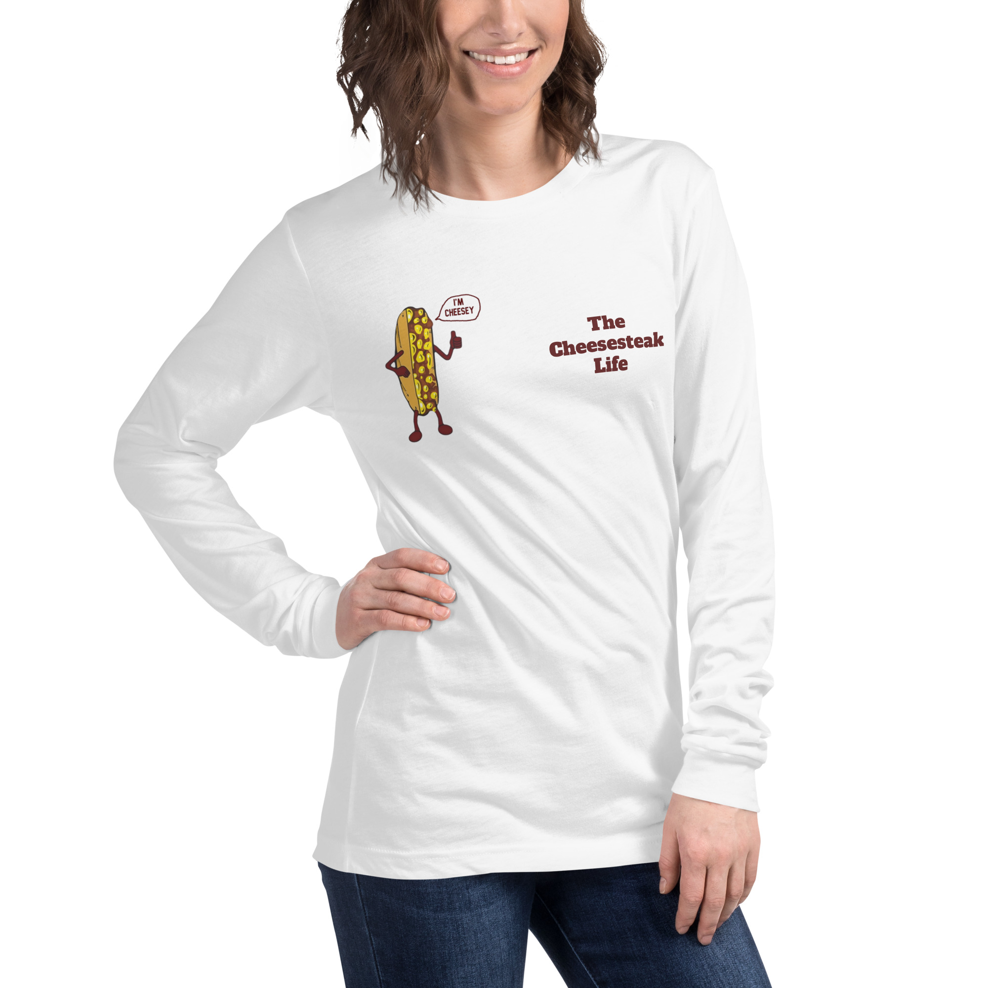 Bella Long Sleeve Tee - Cheesesteak Life - Amigo Dan - Cheesey History - Image 40