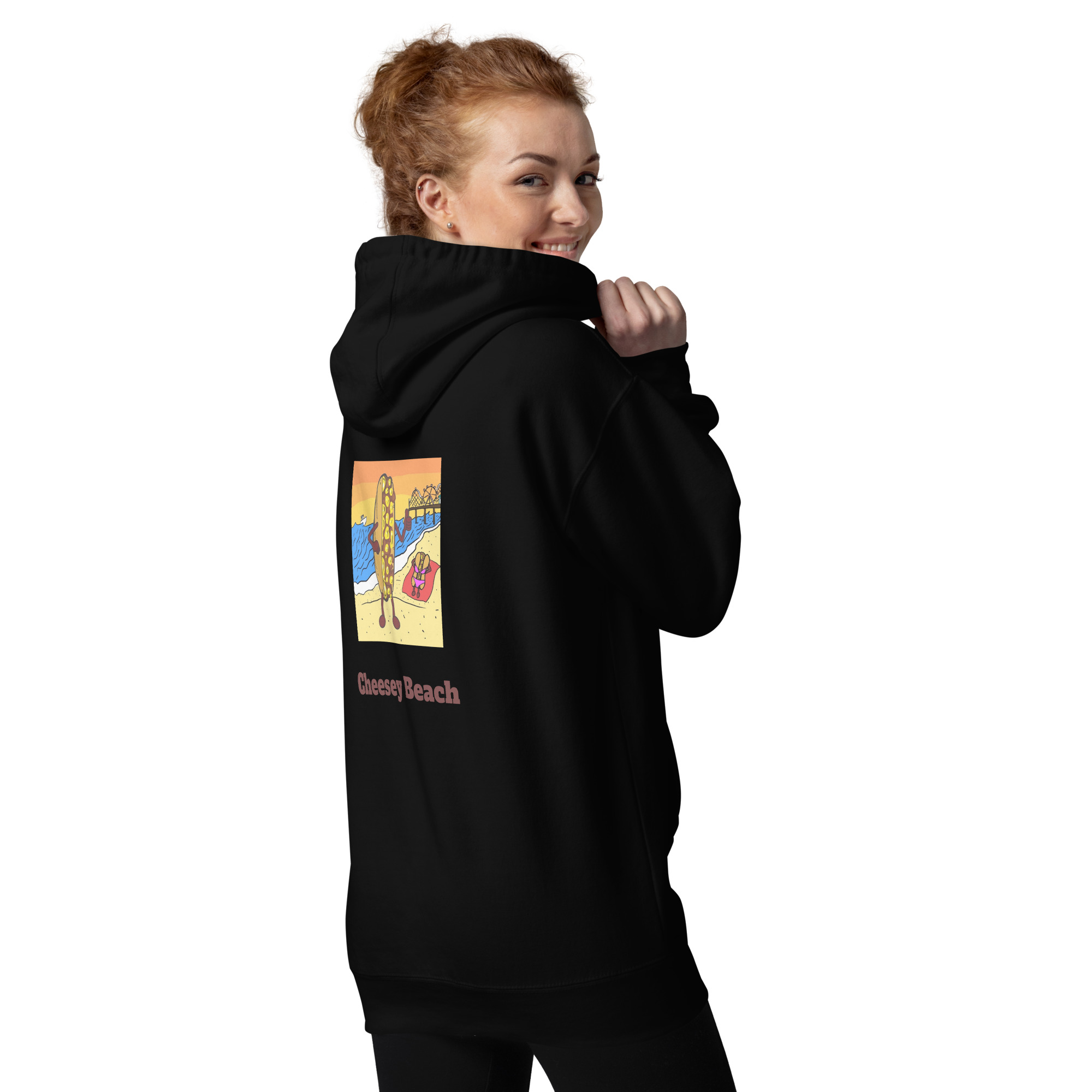 Hoodie - Cheesesteak Life - Cheesey Beach on Back - Amigo Dan Collection - Image 2