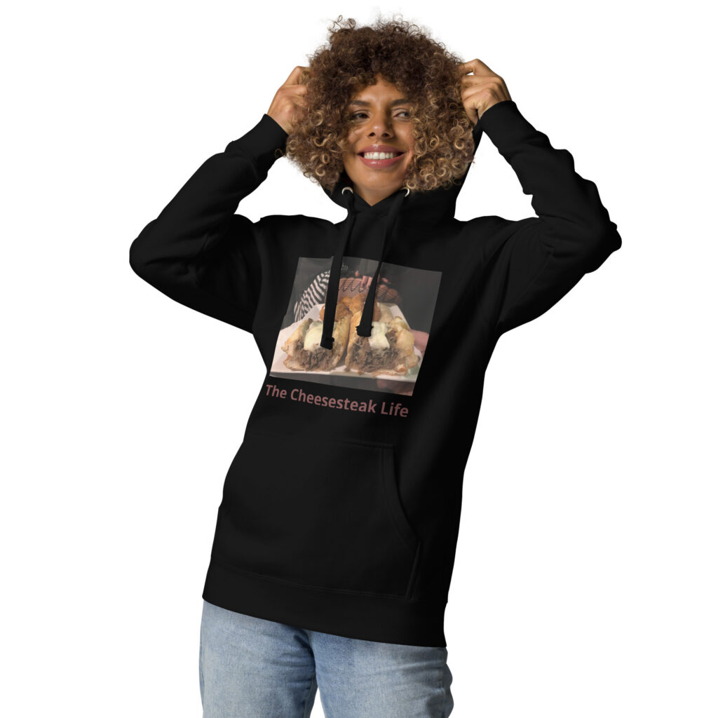 Hoodie - Cheesesteak Life - Cheesey Wiz, Wit & Fishnets
