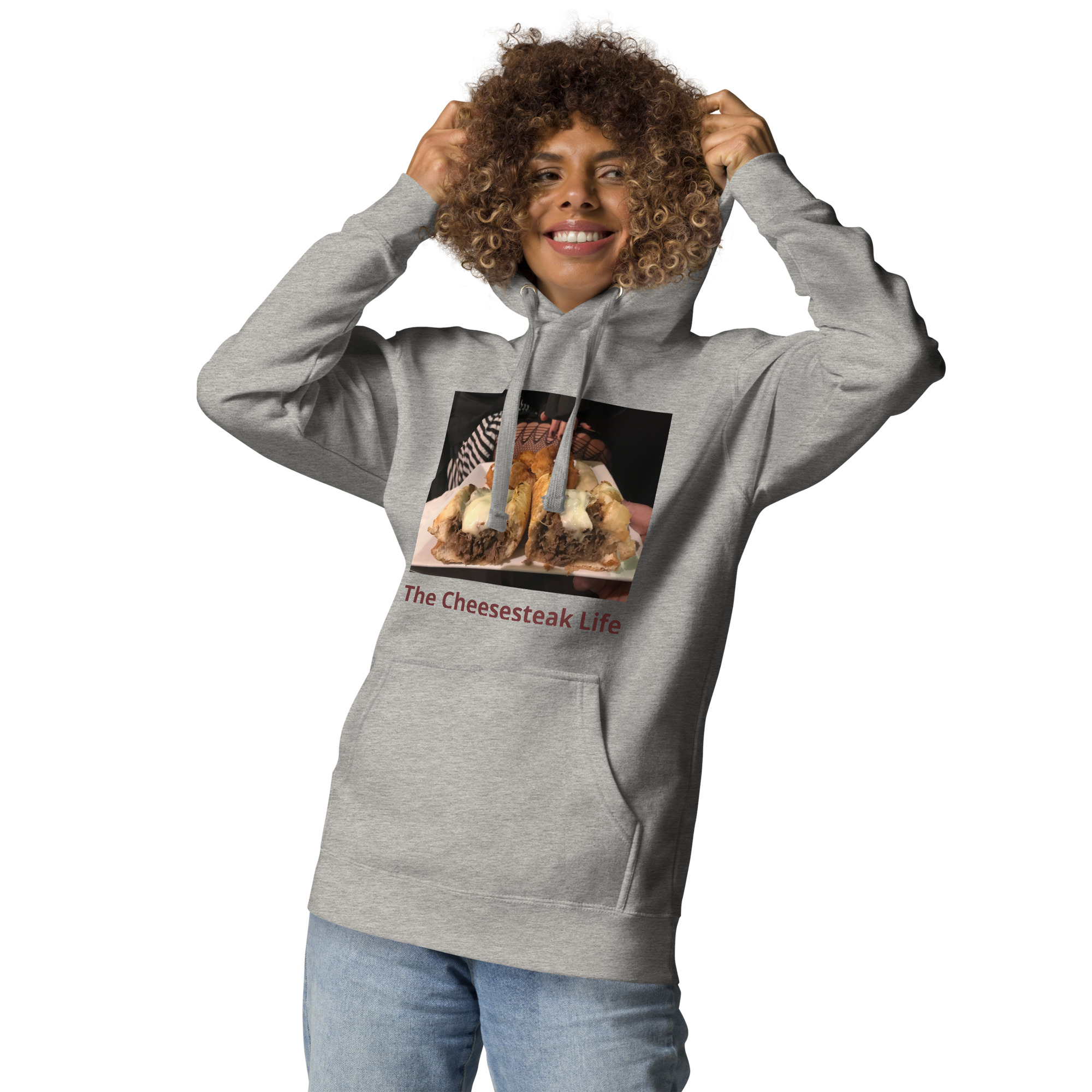 Hoodie - Cheesesteak Life - Cheesey Wiz, Wit & Fishnets - Image 6