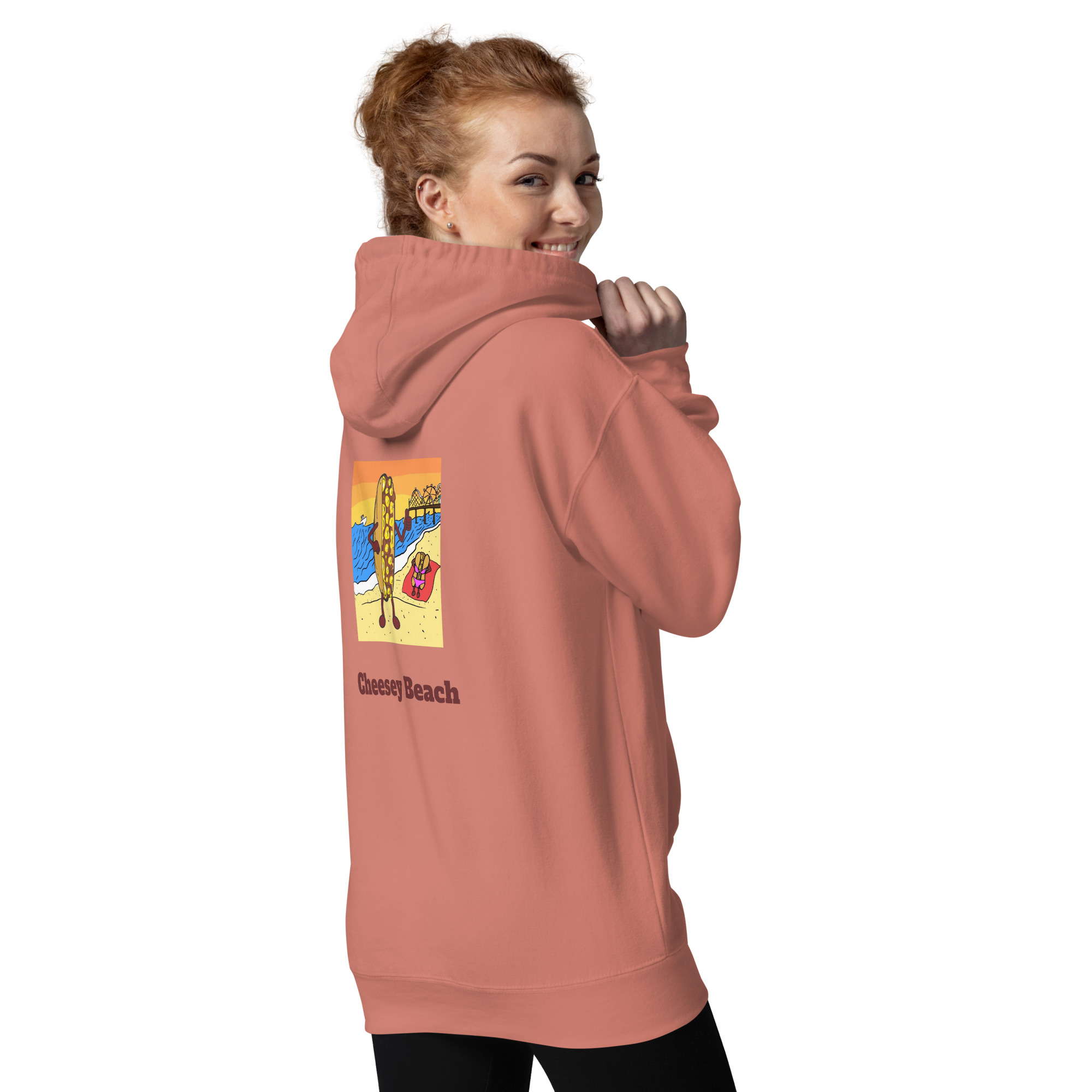 Hoodie - Cheesesteak Life - Cheesey Beach on Back - Amigo Dan Collection - Image 10