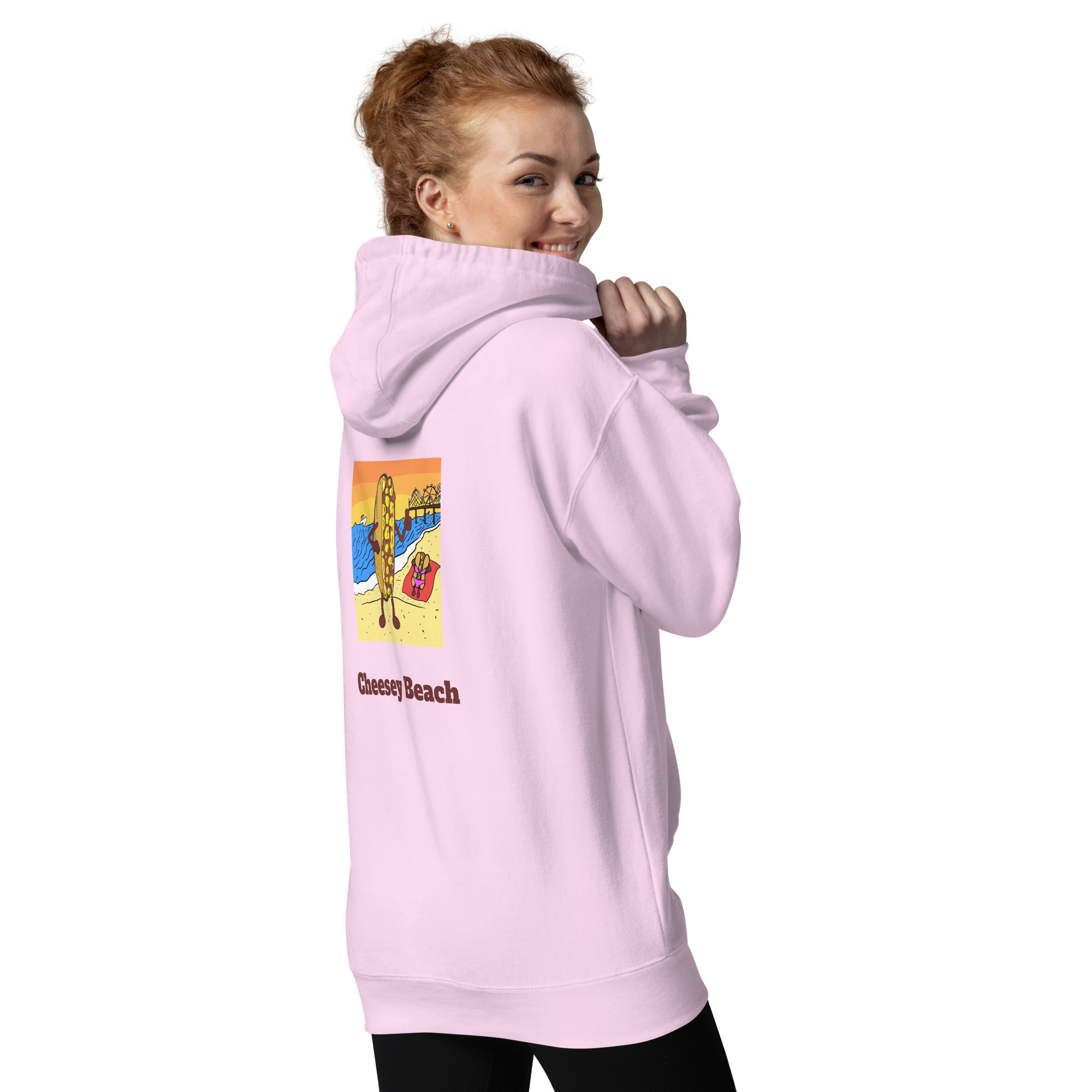 Hoodie - Cheesesteak Life - Cheesey Beach on Back - Amigo Dan Collection - Image 12