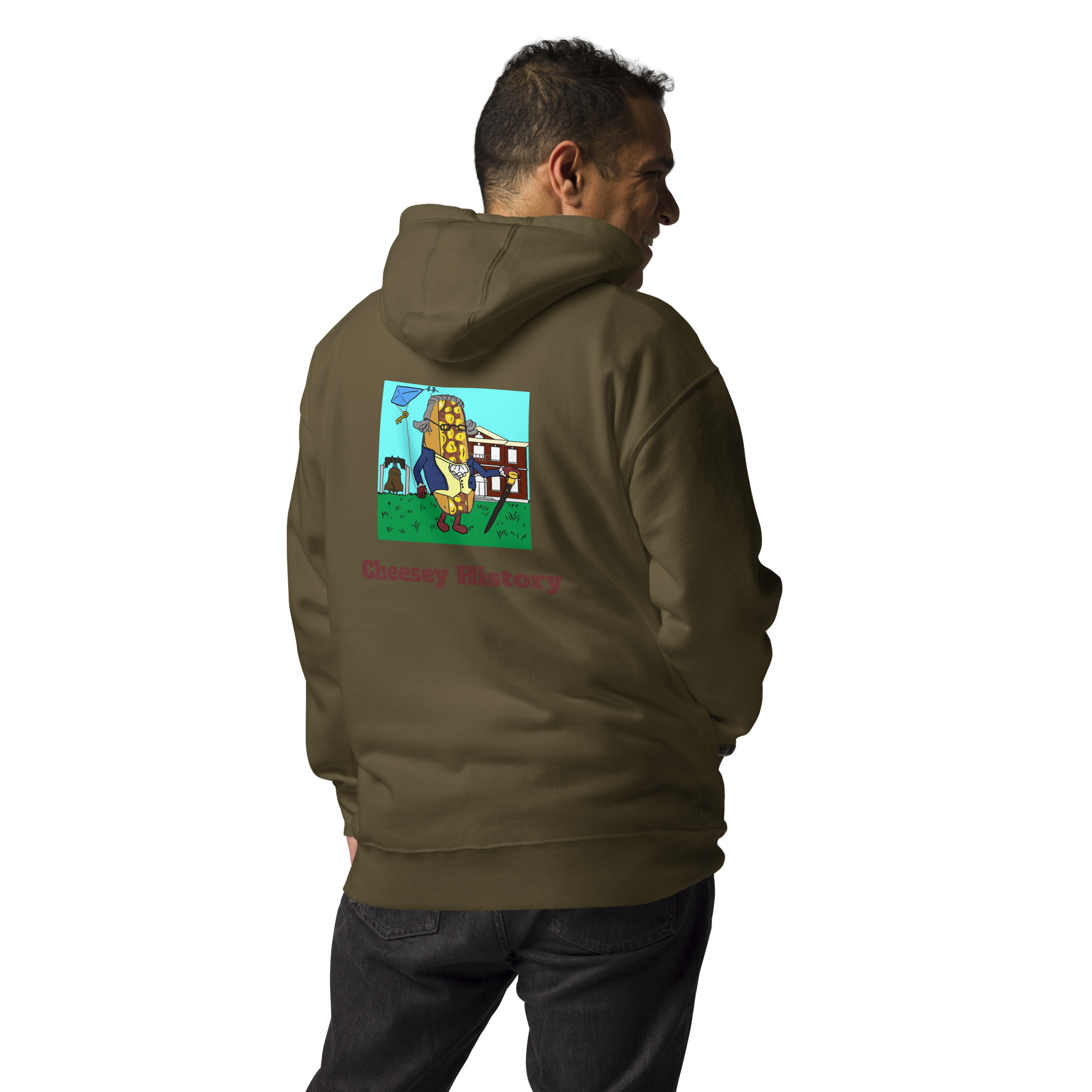 Hoodie - Cheesesteak Life - Cheesey History on Back - Amigo Dan Collection - Image 8