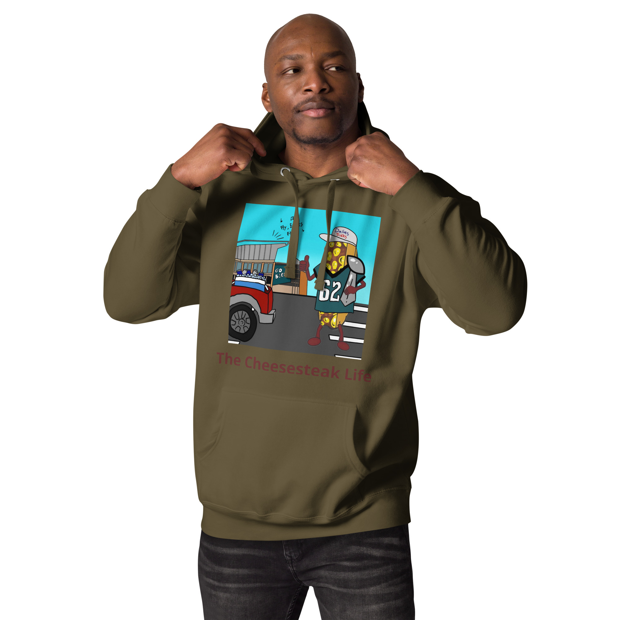 Hoodie - Cheesesteak Life - Cheesey Eagles fan - Image 6