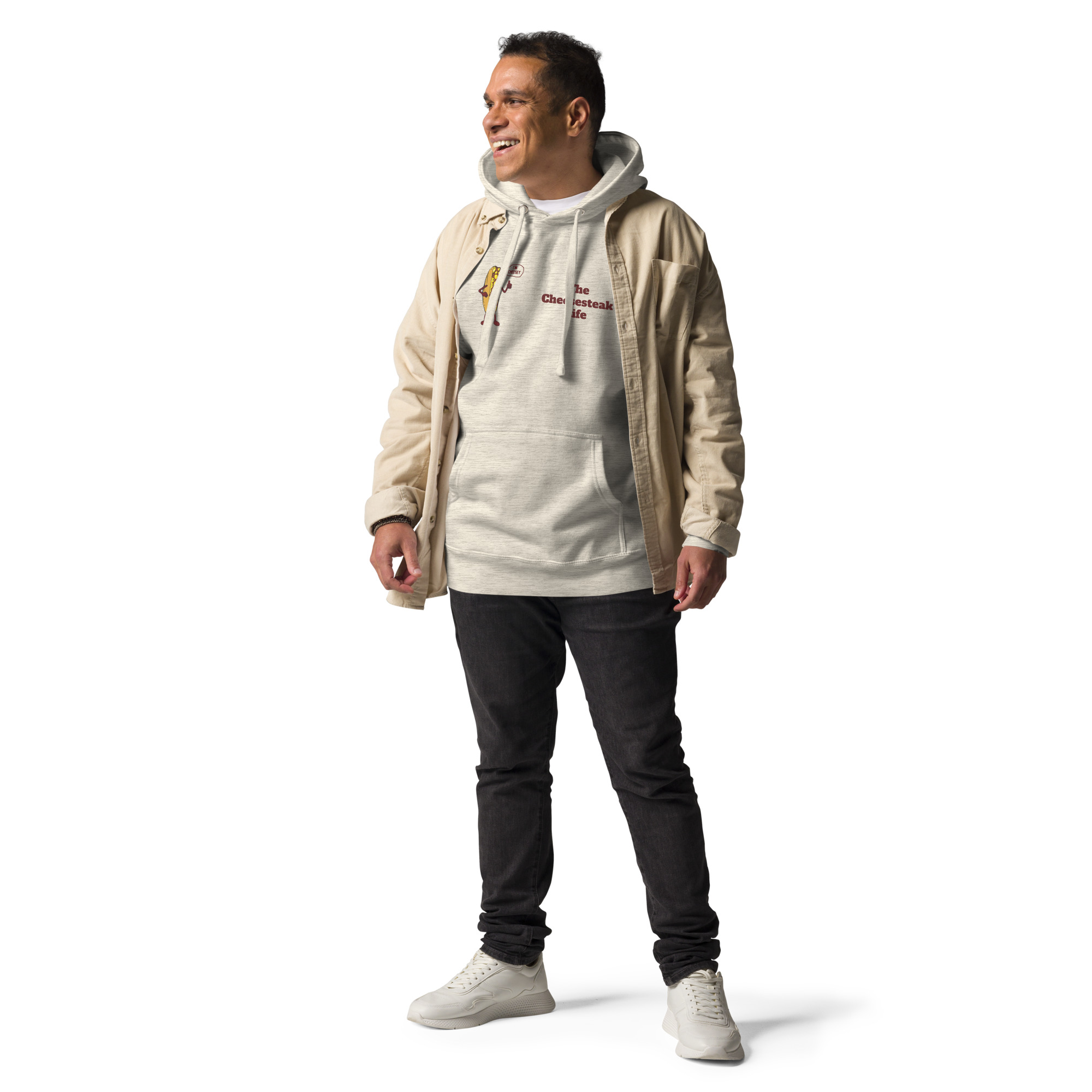 Hoodie - Cheesesteak Life - Cheesey History on Back - Amigo Dan Collection - Image 15