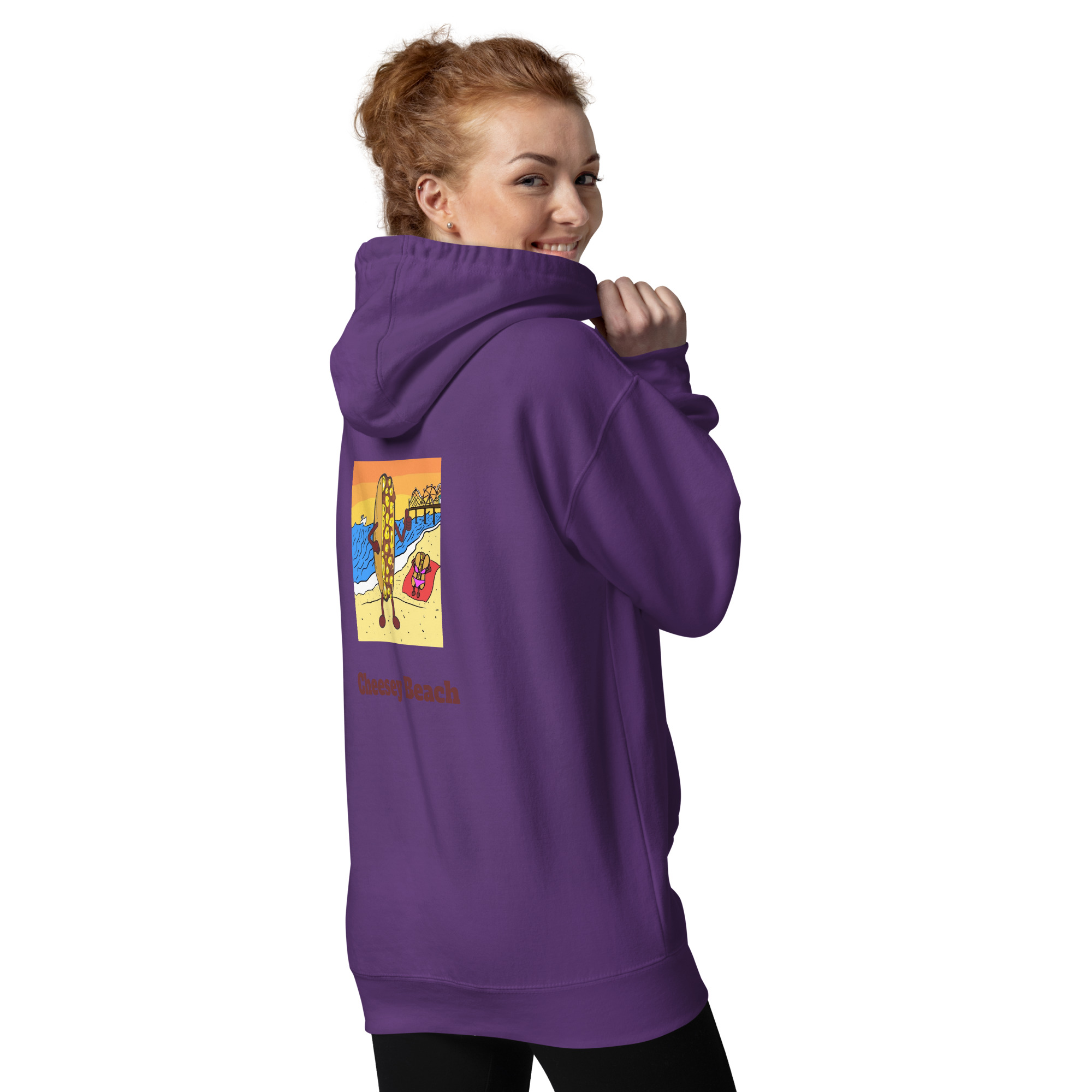 Hoodie - Cheesesteak Life - Cheesey Beach on Back - Amigo Dan Collection - Image 6