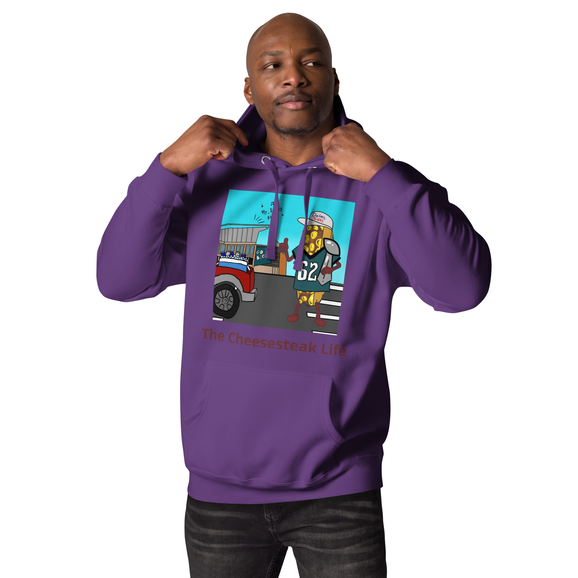Hoodie - Cheesesteak Life - Cheesey Eagles fan - Image 4