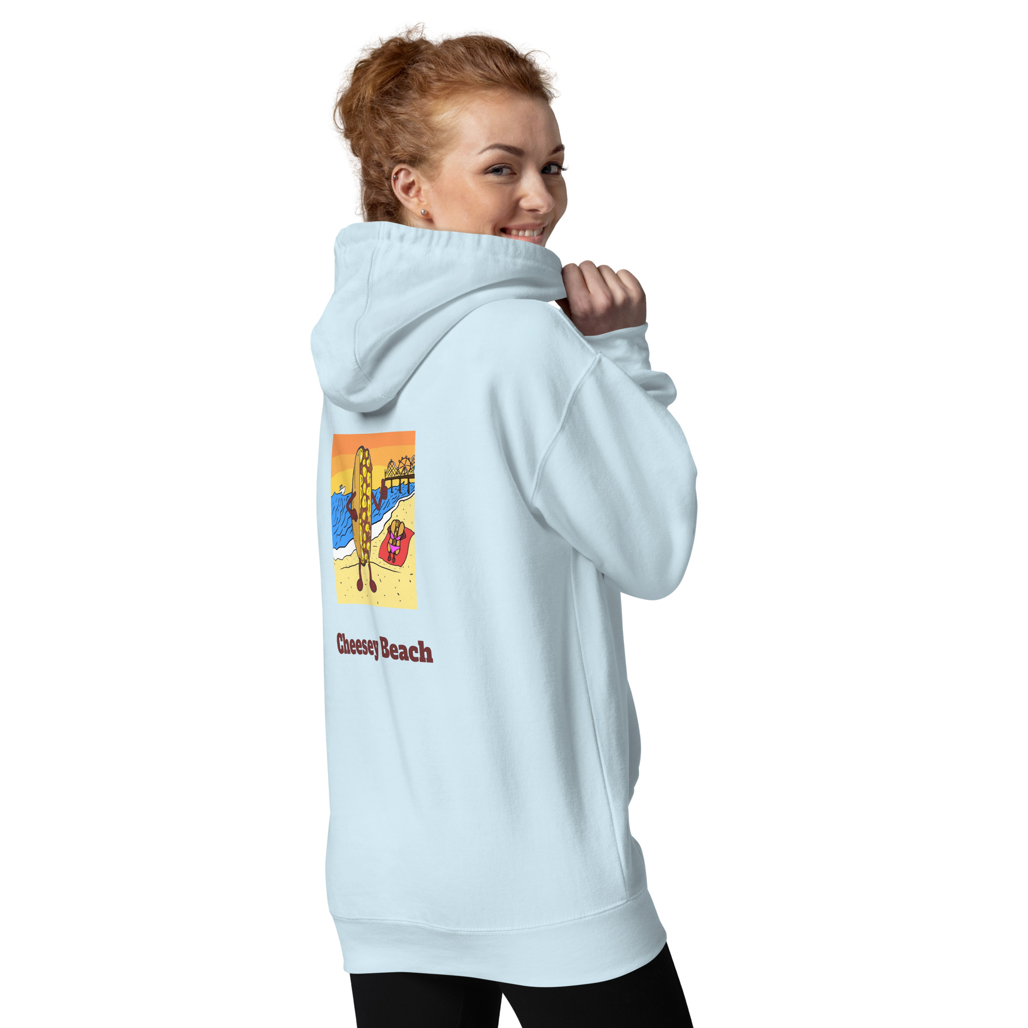 Hoodie - Cheesesteak Life - Cheesey Beach on Back - Amigo Dan Collection - Image 14