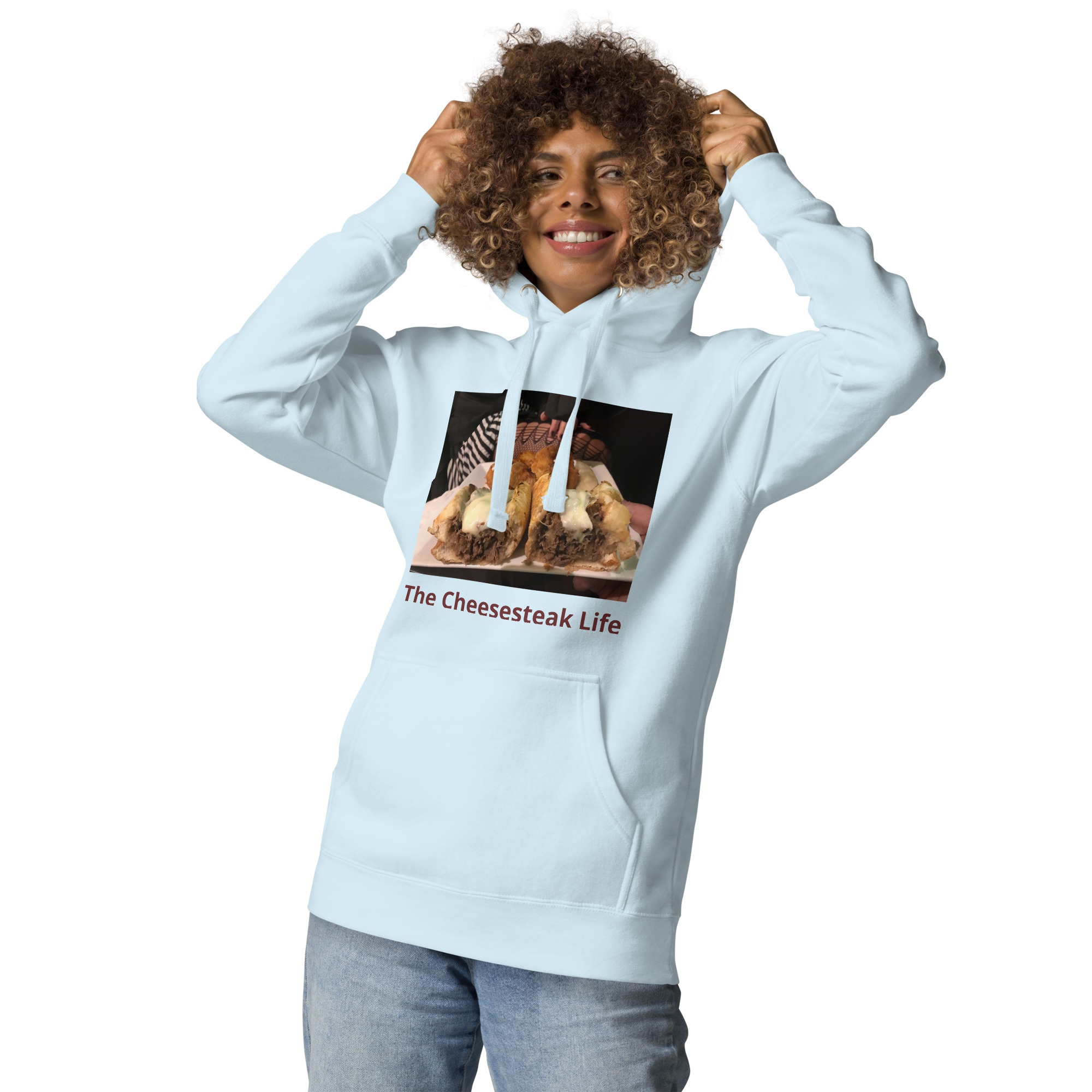 Hoodie - Cheesesteak Life - Cheesey Wiz, Wit & Fishnets - Image 7