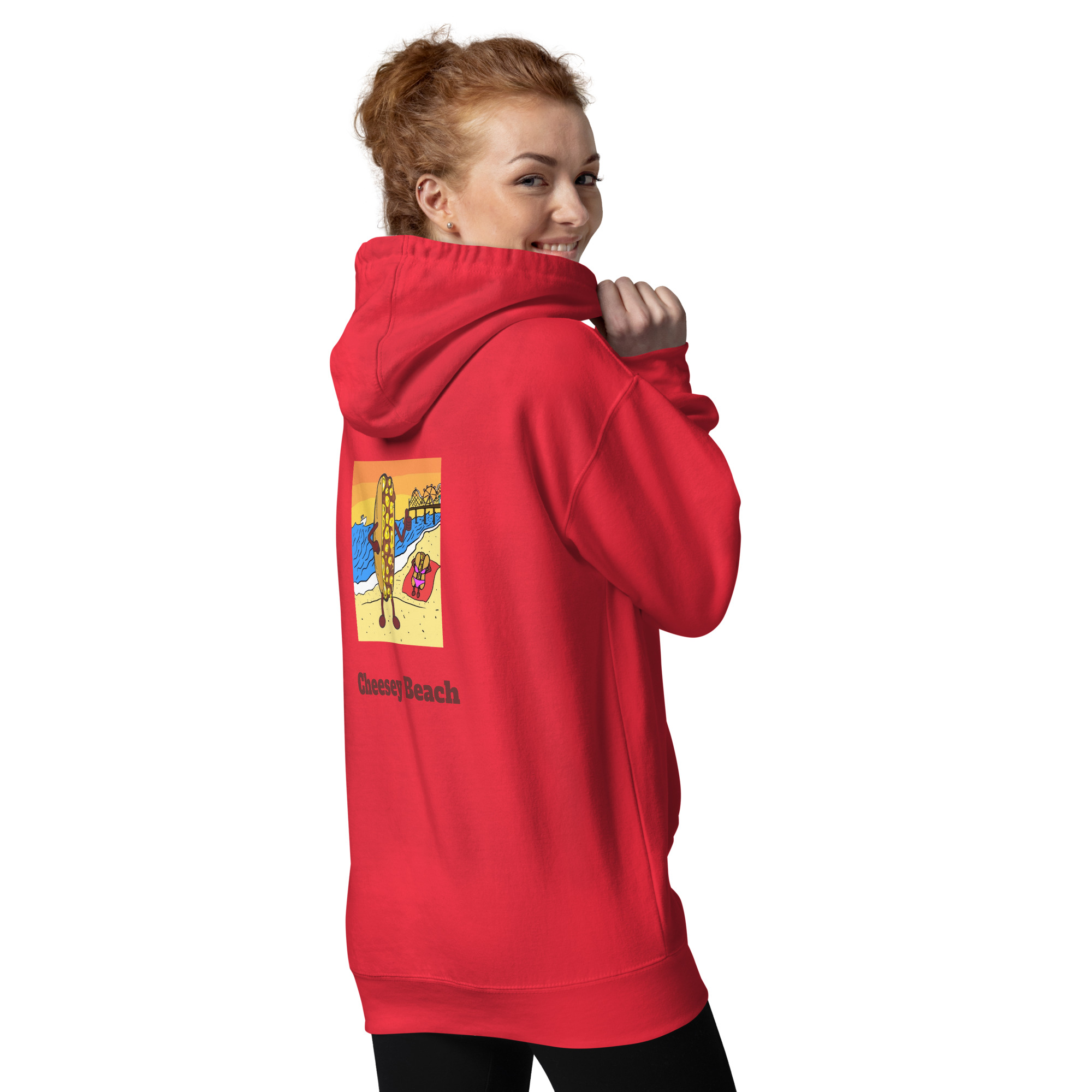 Hoodie - Cheesesteak Life - Cheesey Beach on Back - Amigo Dan Collection - Image 8
