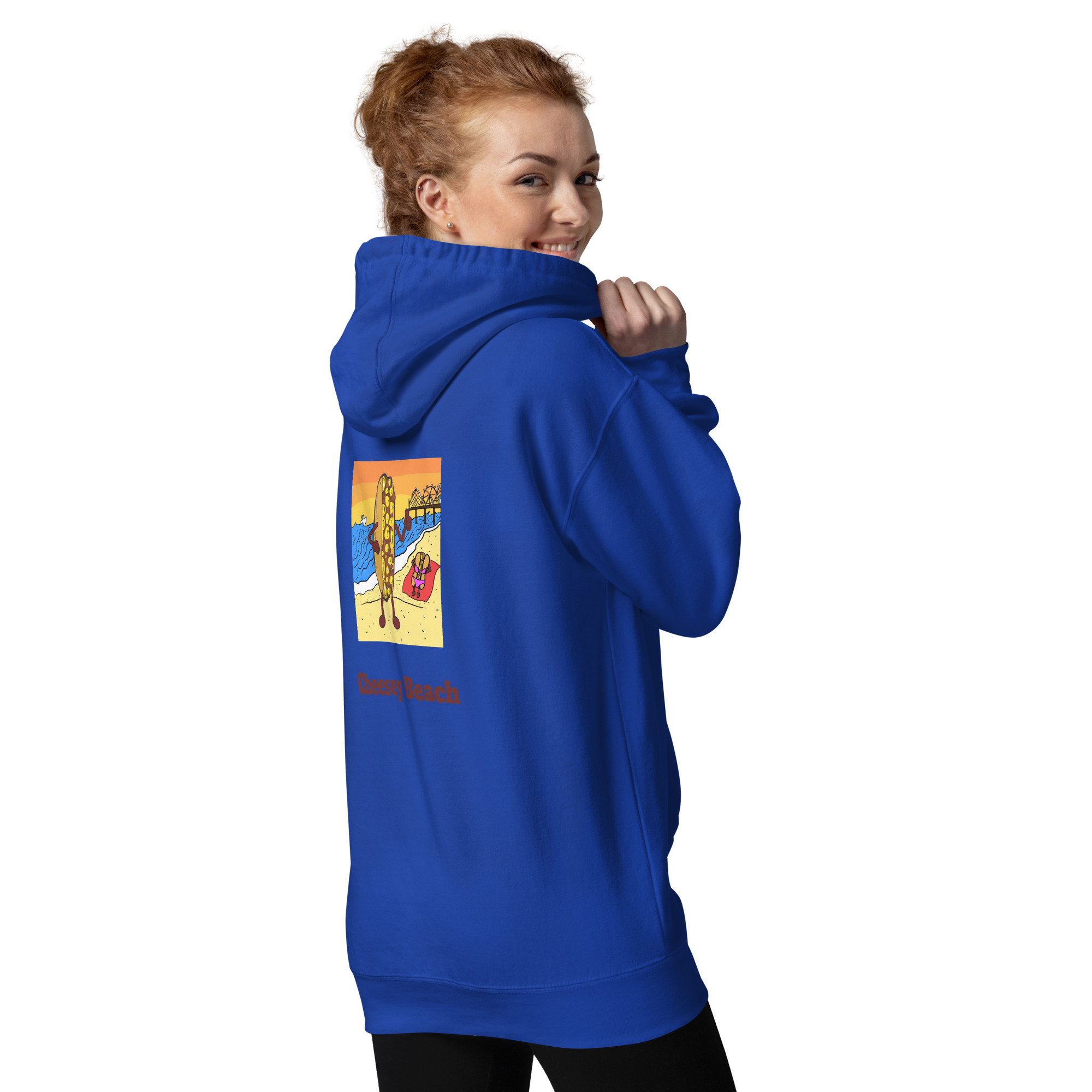 Hoodie - Cheesesteak Life - Cheesey Beach on Back - Amigo Dan Collection - Image 4