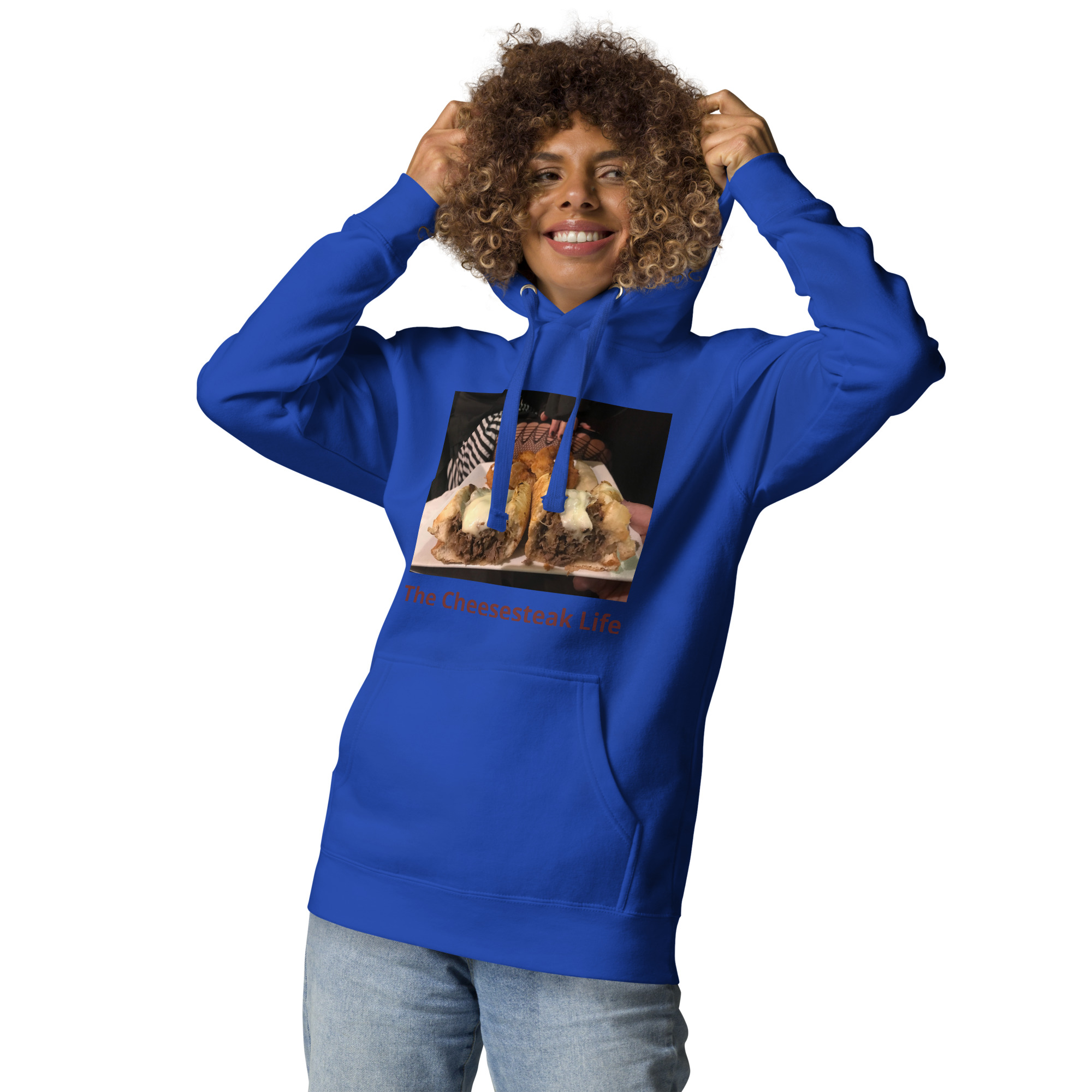 Hoodie - Cheesesteak Life - Cheesey Wiz, Wit & Fishnets - Image 2