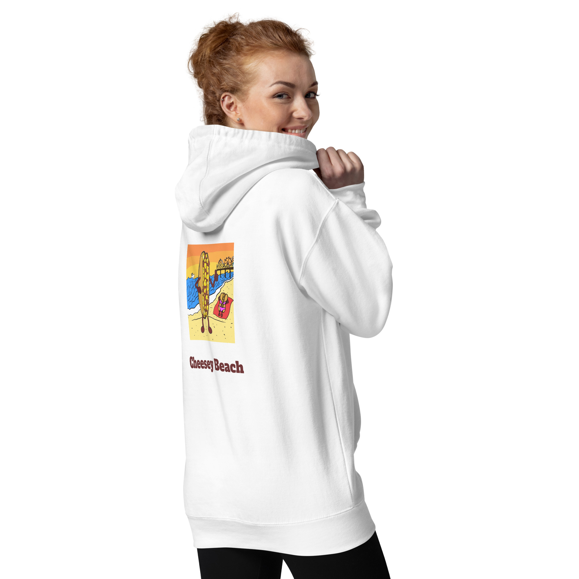 Hoodie - Cheesesteak Life - Cheesey Beach on Back - Amigo Dan Collection - Image 16