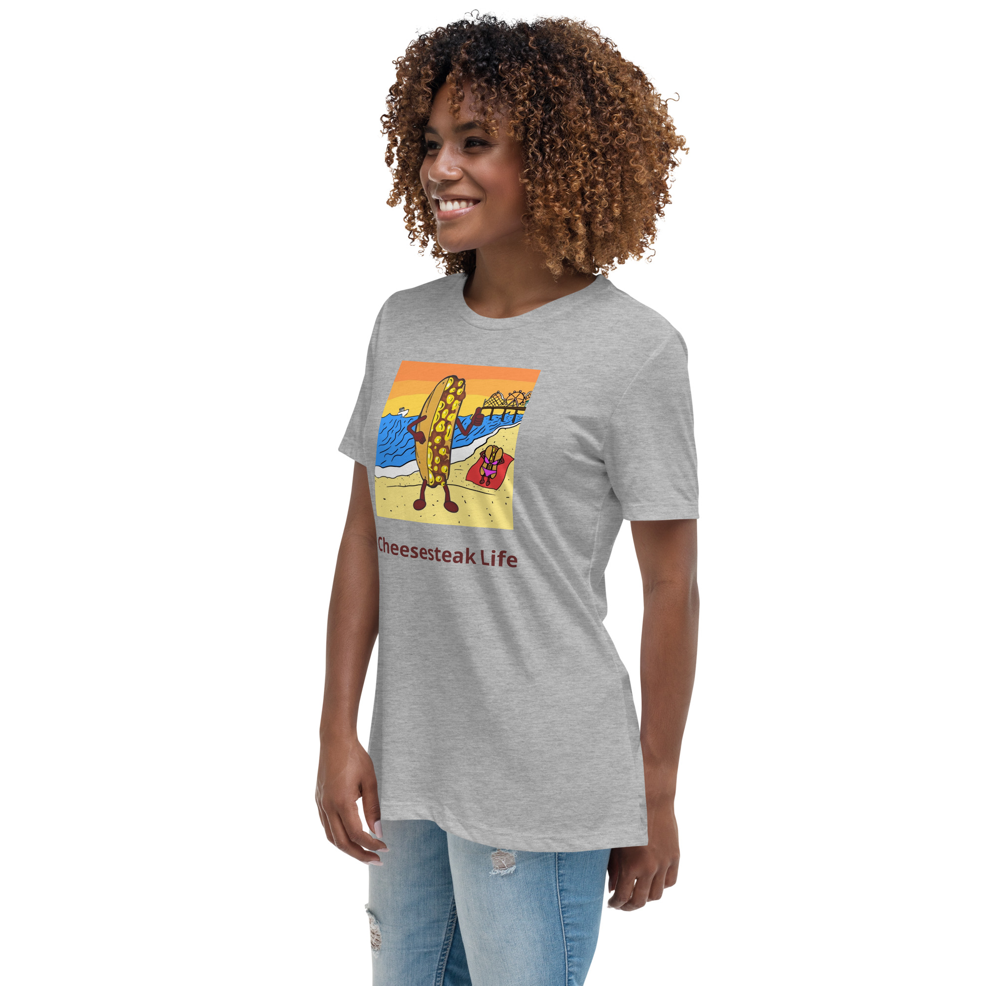 Women's Relaxed T-Shirt - Cheesey Beach - Image 14